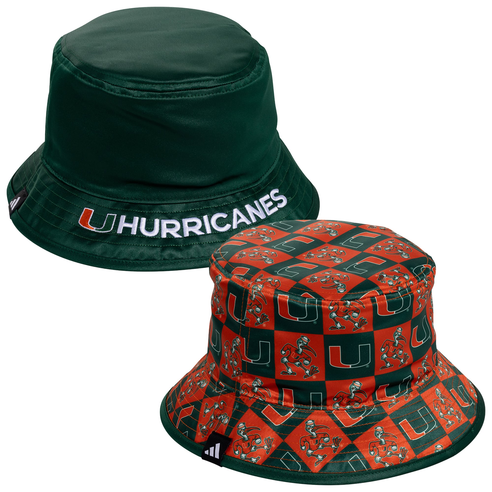 Bob réversible adidas vert Miami Hurricanes pour homme