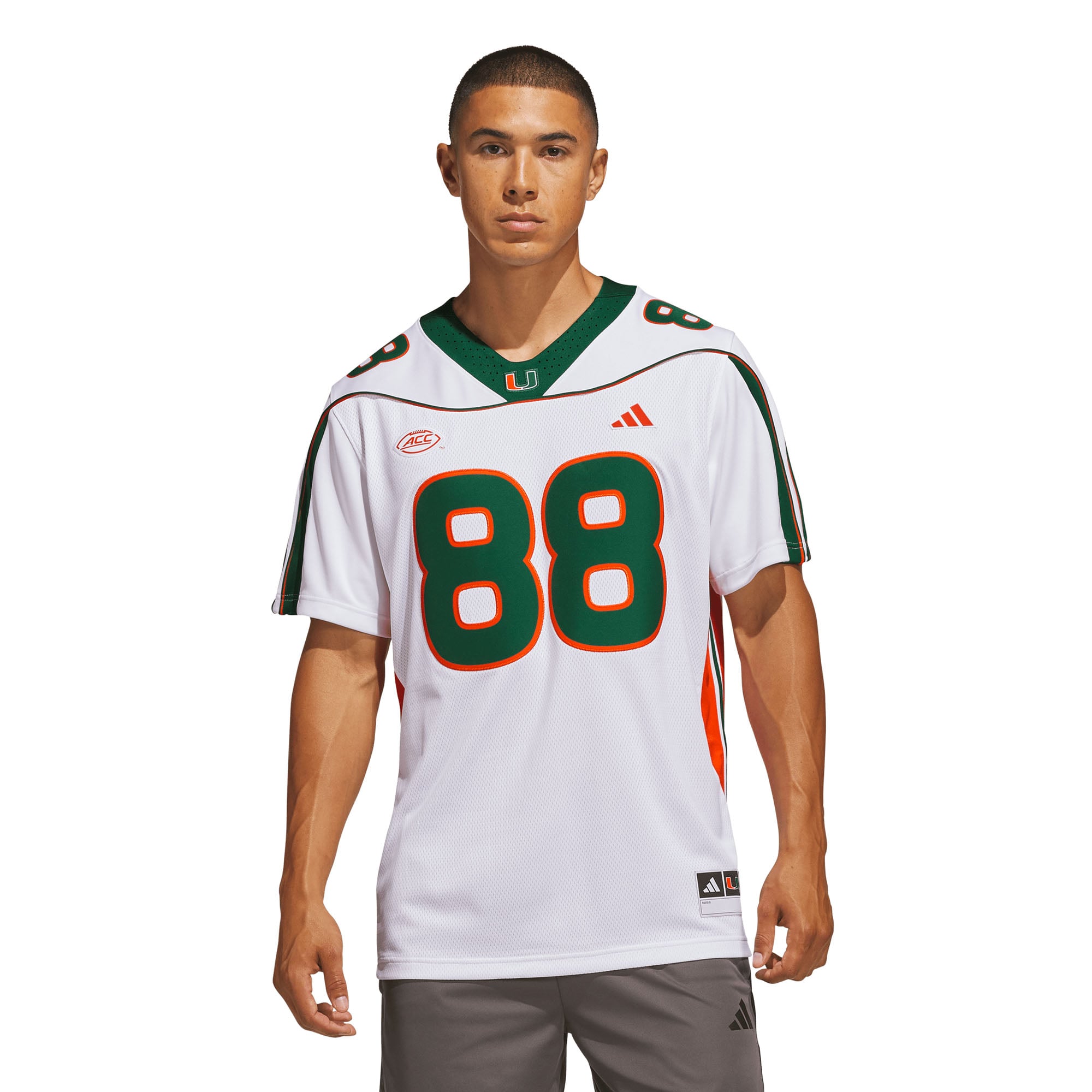 Maillot adidas Jeremy Shockey blanc Miami Hurricanes Away It's Back Premier pour homme