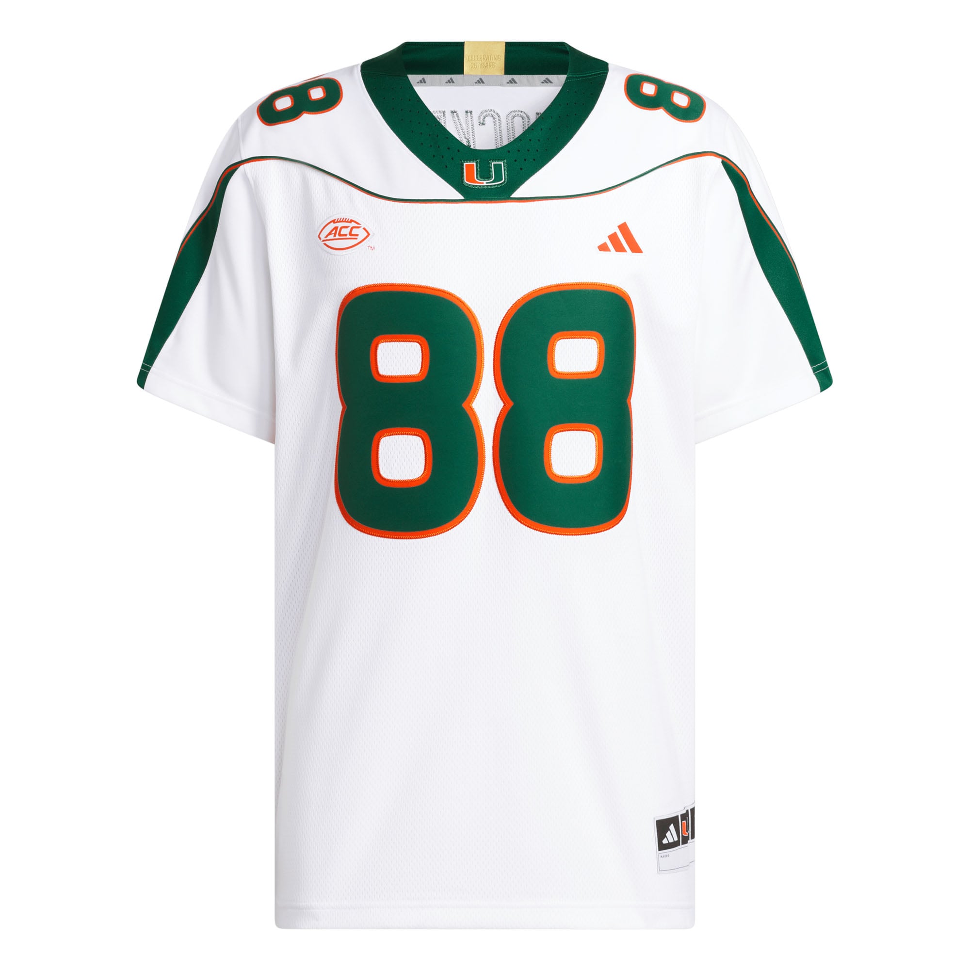 Maillot adidas Jeremy Shockey blanc Miami Hurricanes Away It's Back Premier pour homme