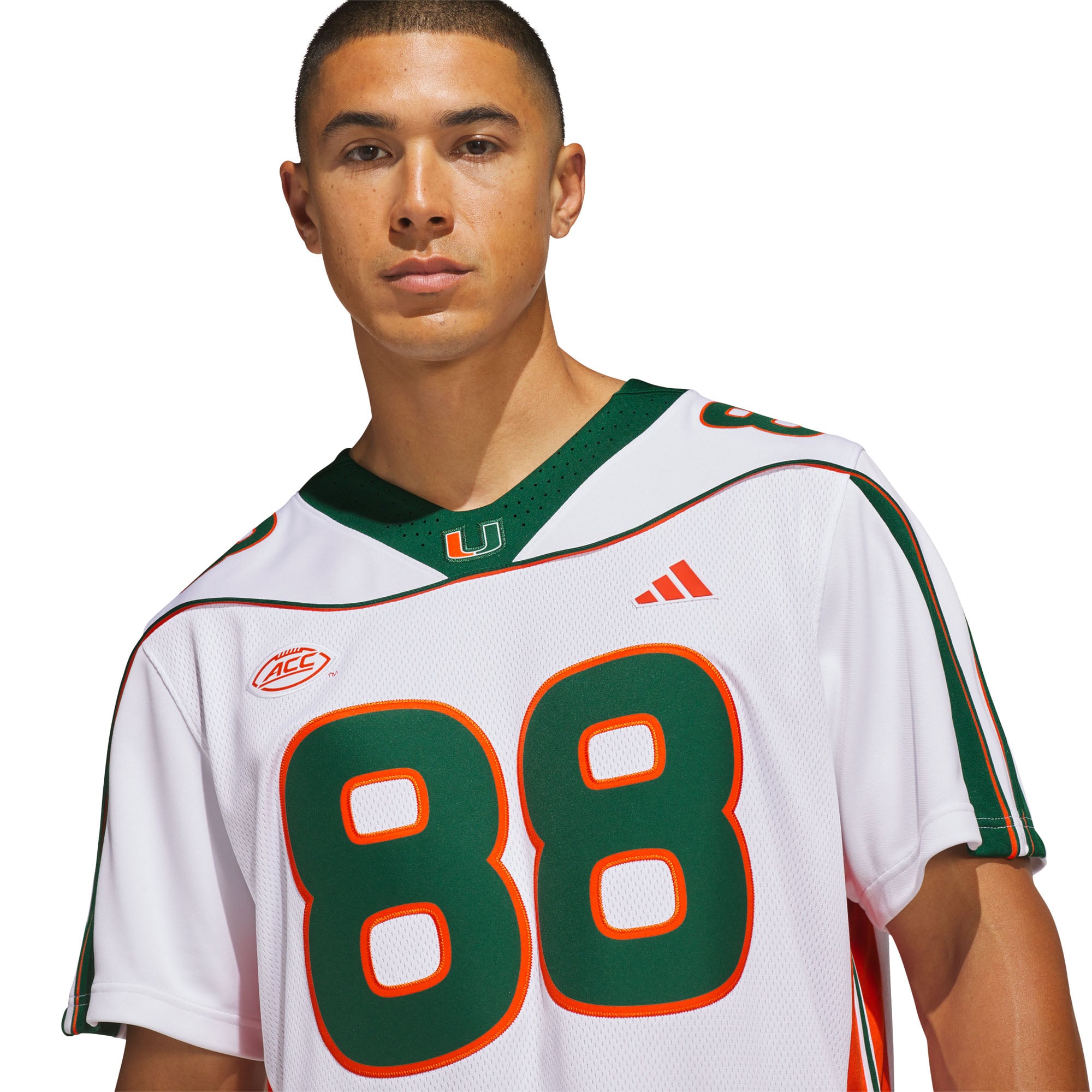 Maillot adidas Jeremy Shockey blanc Miami Hurricanes Away It's Back Premier pour homme