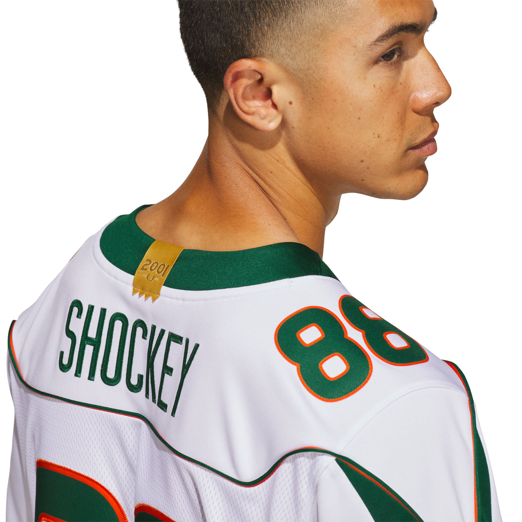 Maillot adidas Jeremy Shockey blanc Miami Hurricanes Away It's Back Premier pour homme