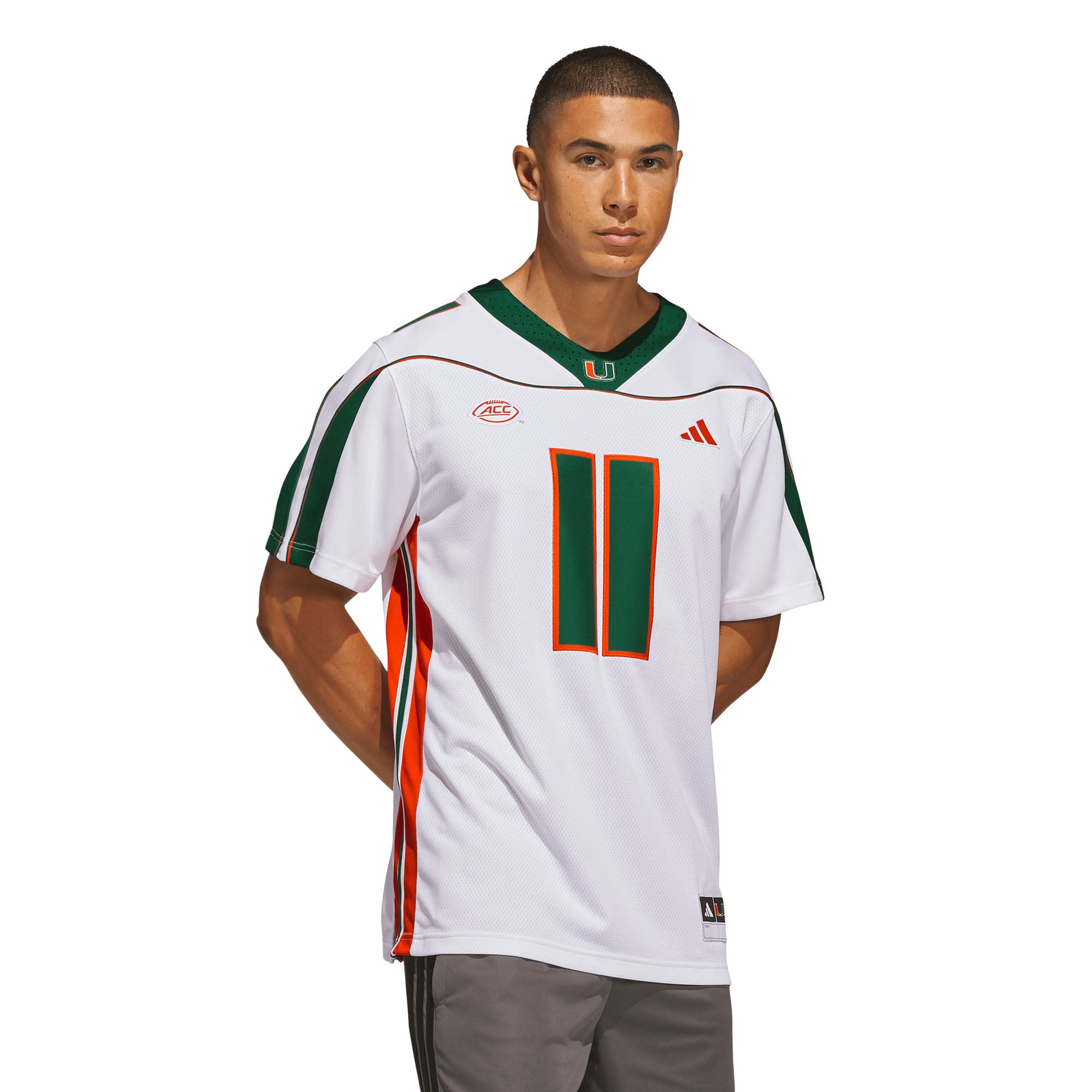 Maillot adidas Ken Dorsey blanc Miami Hurricanes Away It's Back Premier pour homme