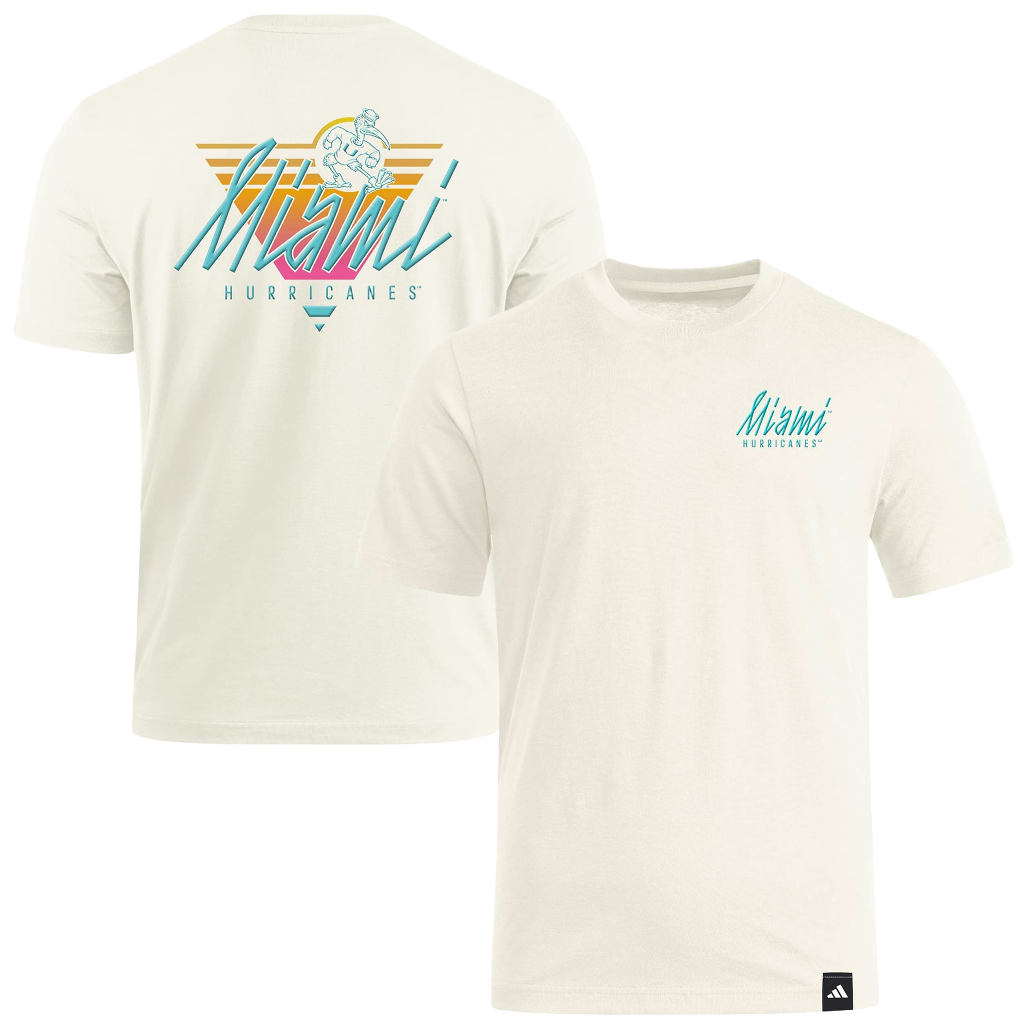 T-shirt adidas Natural Miami Hurricanes Elevated Fan pour homme