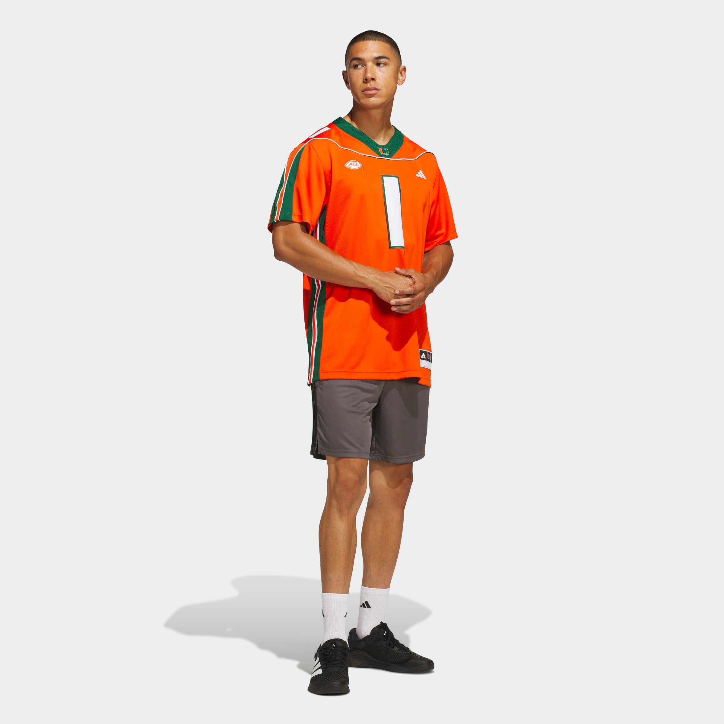 Maillot adidas Premier n°1 Orange Miami Hurricanes « It's Back » pour homme