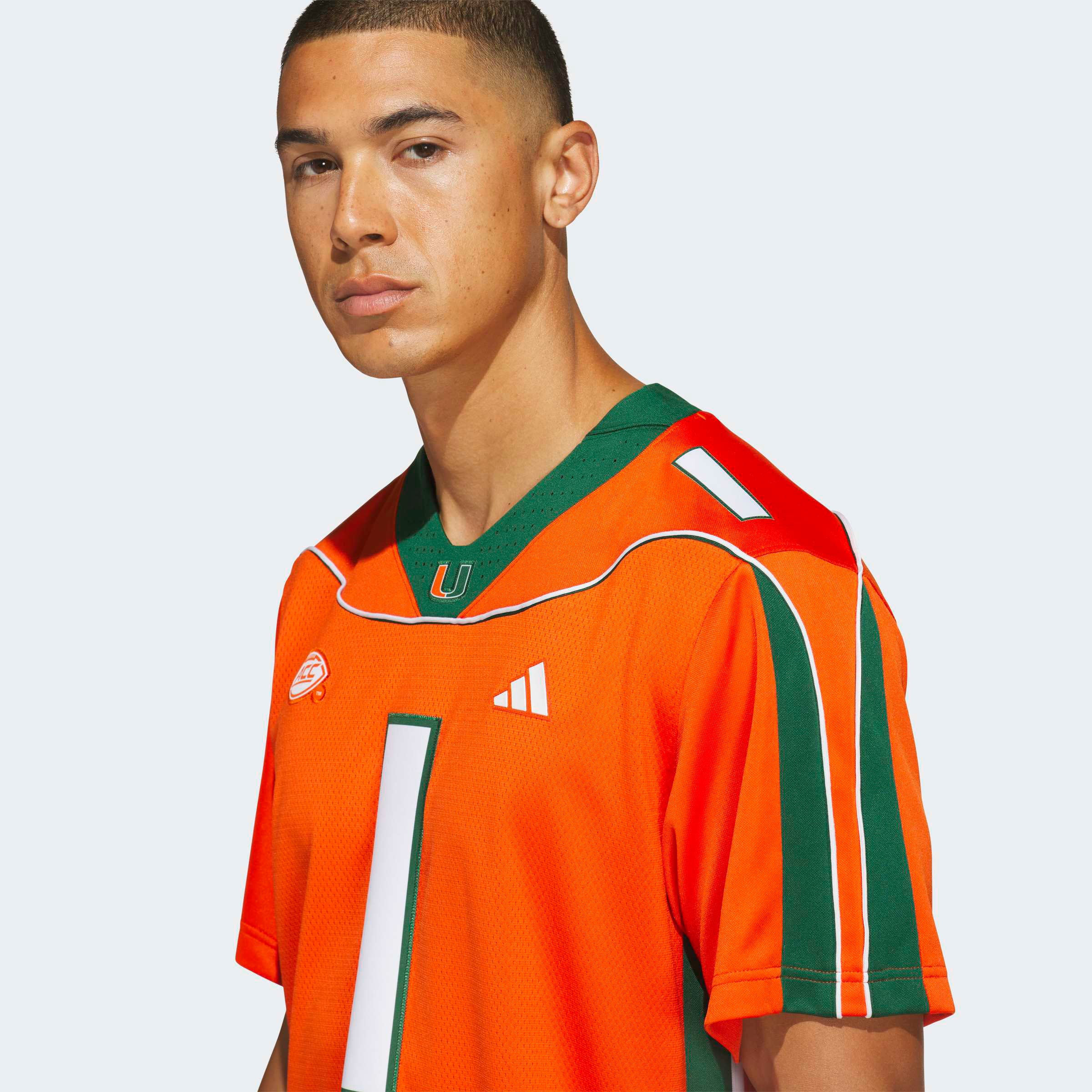 Maillot adidas Premier n°1 Orange Miami Hurricanes « It's Back » pour homme