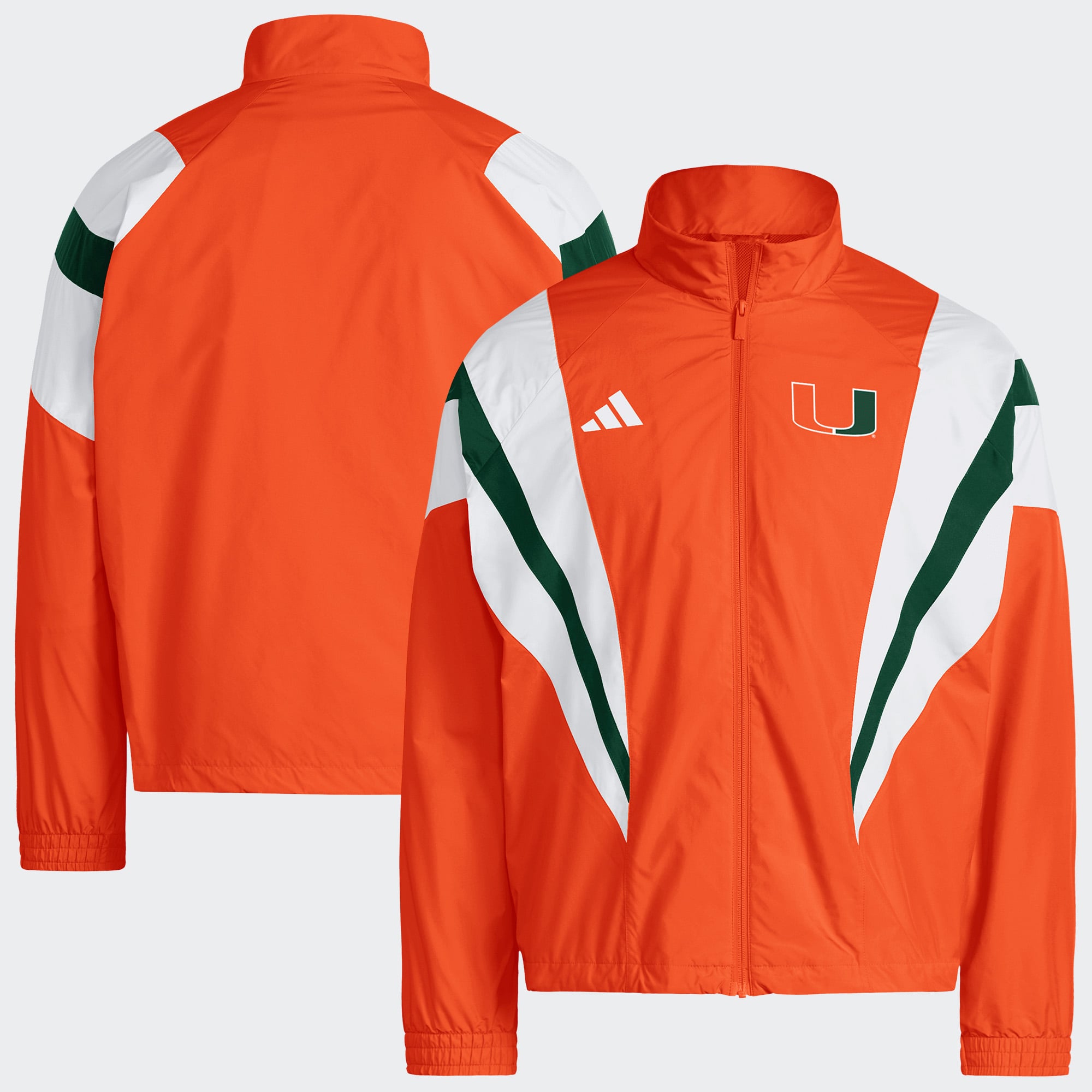 Veste de survêtement zippée adidas Miami Hurricanes orange pour homme « It's Back »