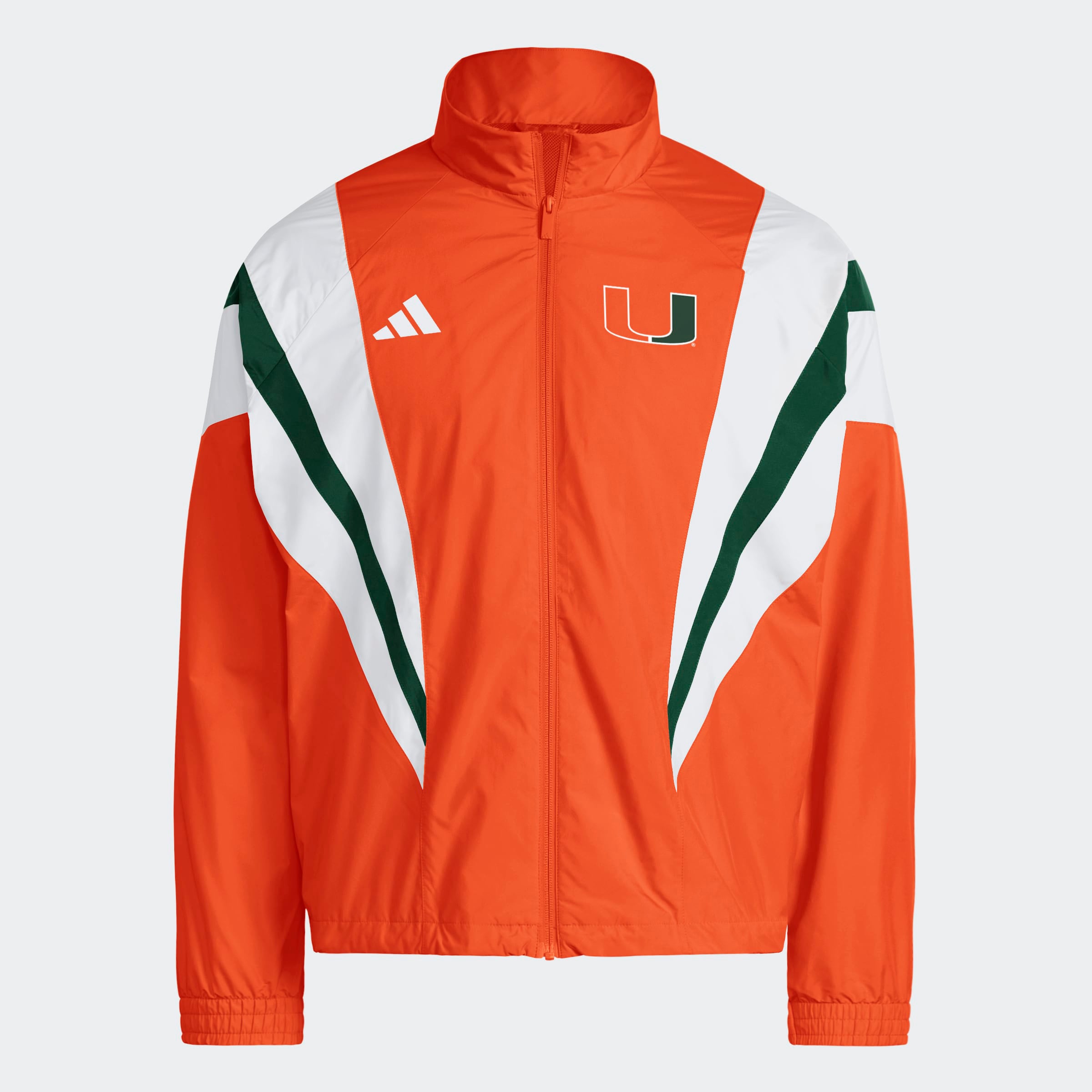 Veste de survêtement zippée adidas Miami Hurricanes orange pour homme « It's Back »