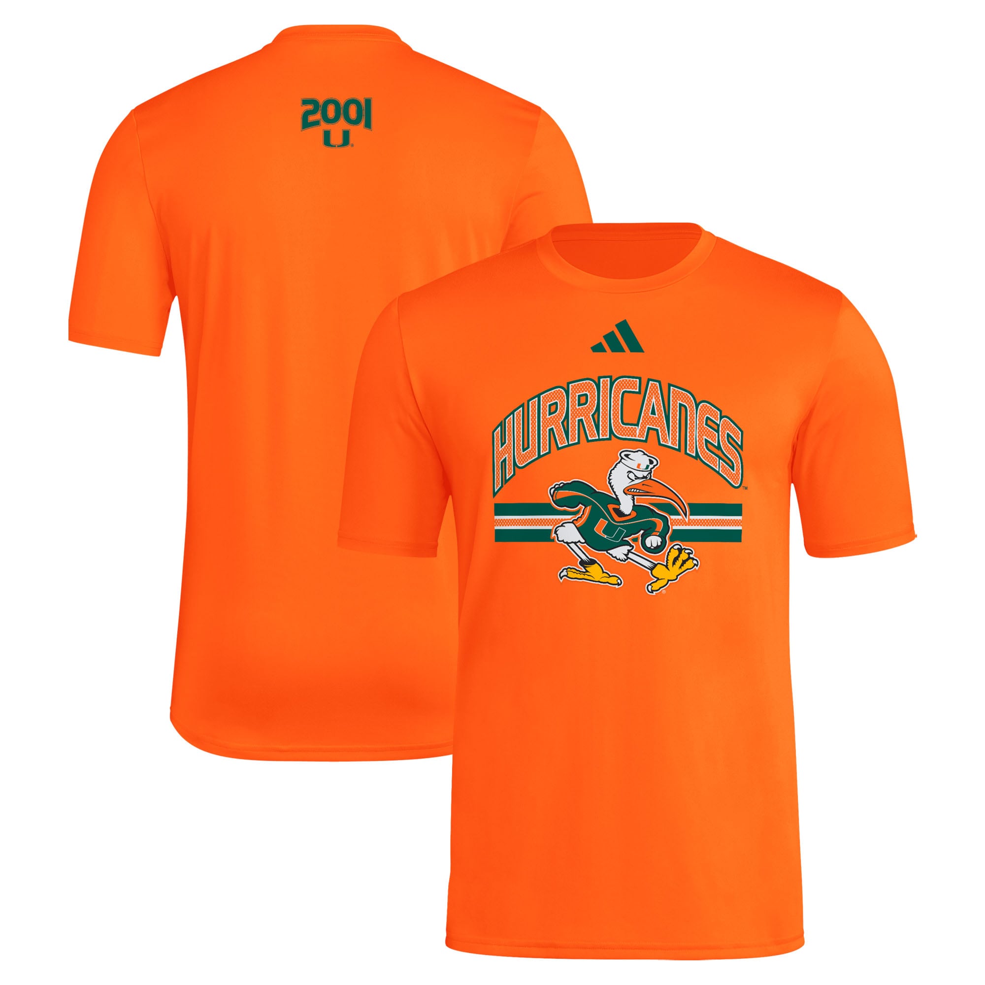 T-shirt d'avant-match adidas orange Miami Hurricanes « It's Back » pour homme