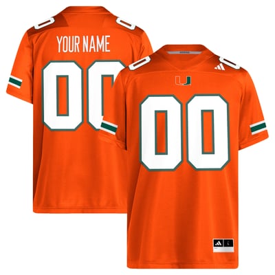 Miami Hurricanes adidas Replica Custom Football Jersey - Orange