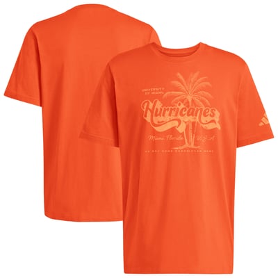  Miami Hurricanes adidas Retro Fresh T-Shirt - Orange