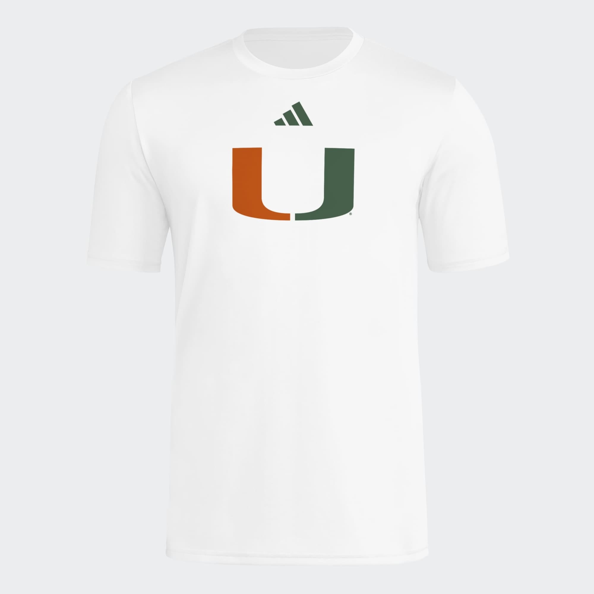 Men's adidas White Miami Hurricanes 2026 Locker Logo Pre-Game T-Shirt