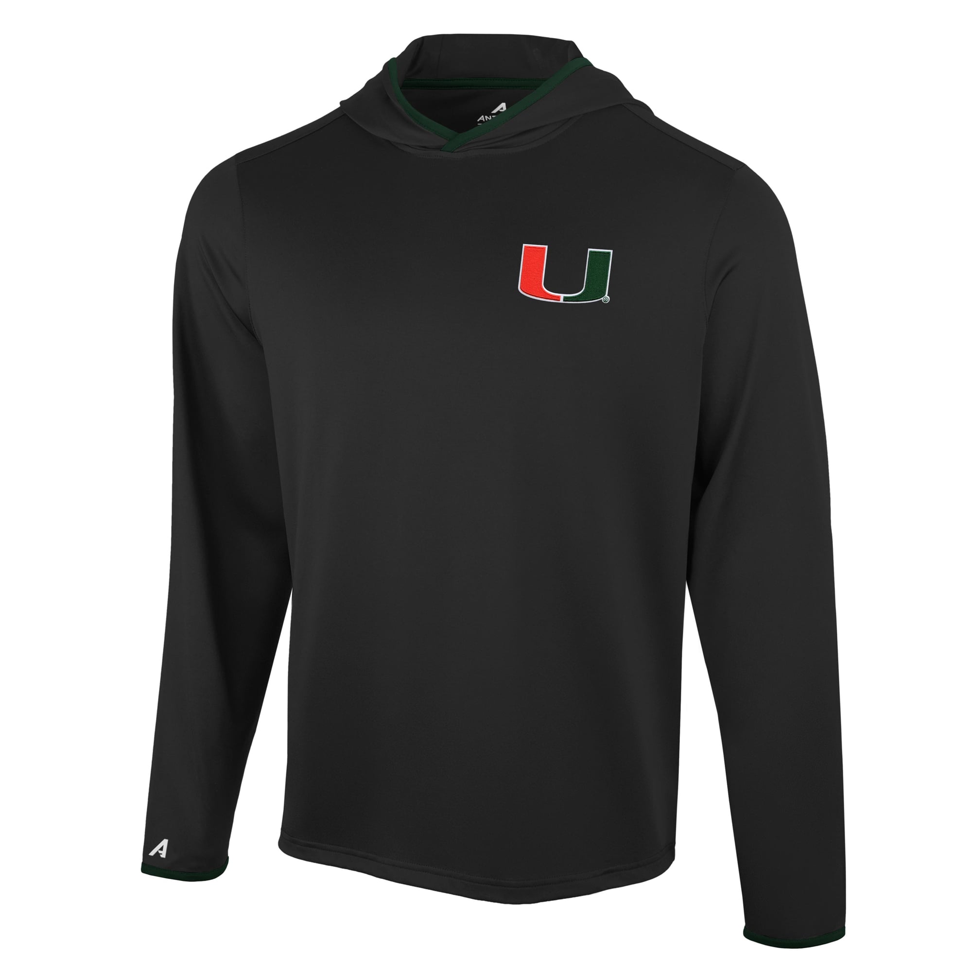 T-shirt à capuche manches longues Antigua Black Miami Hurricanes Brink Color Pop pour homme