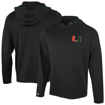  Miami Hurricanes Antigua Brink Color Pop Long Sleeve Hoodie T-Shirt - Black