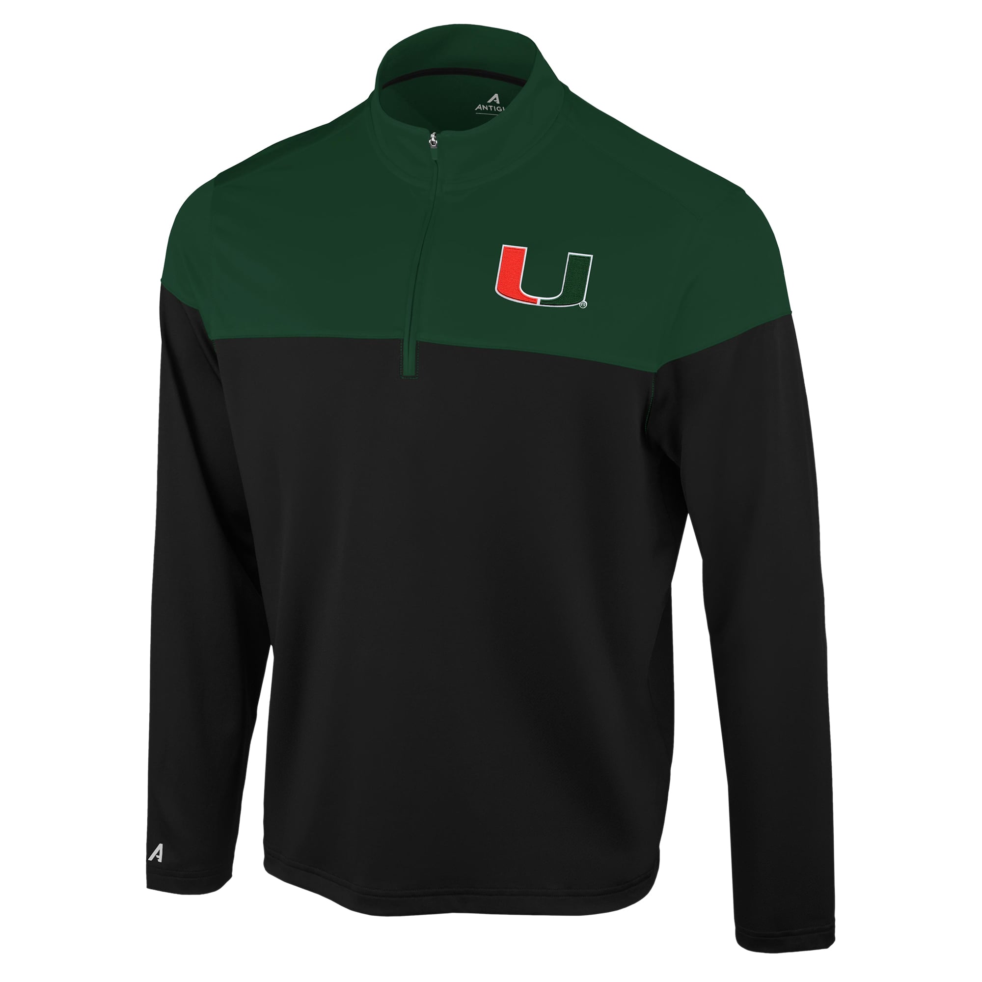 Pull à col zippé Antigua noir Miami Hurricanes Hinder pour homme