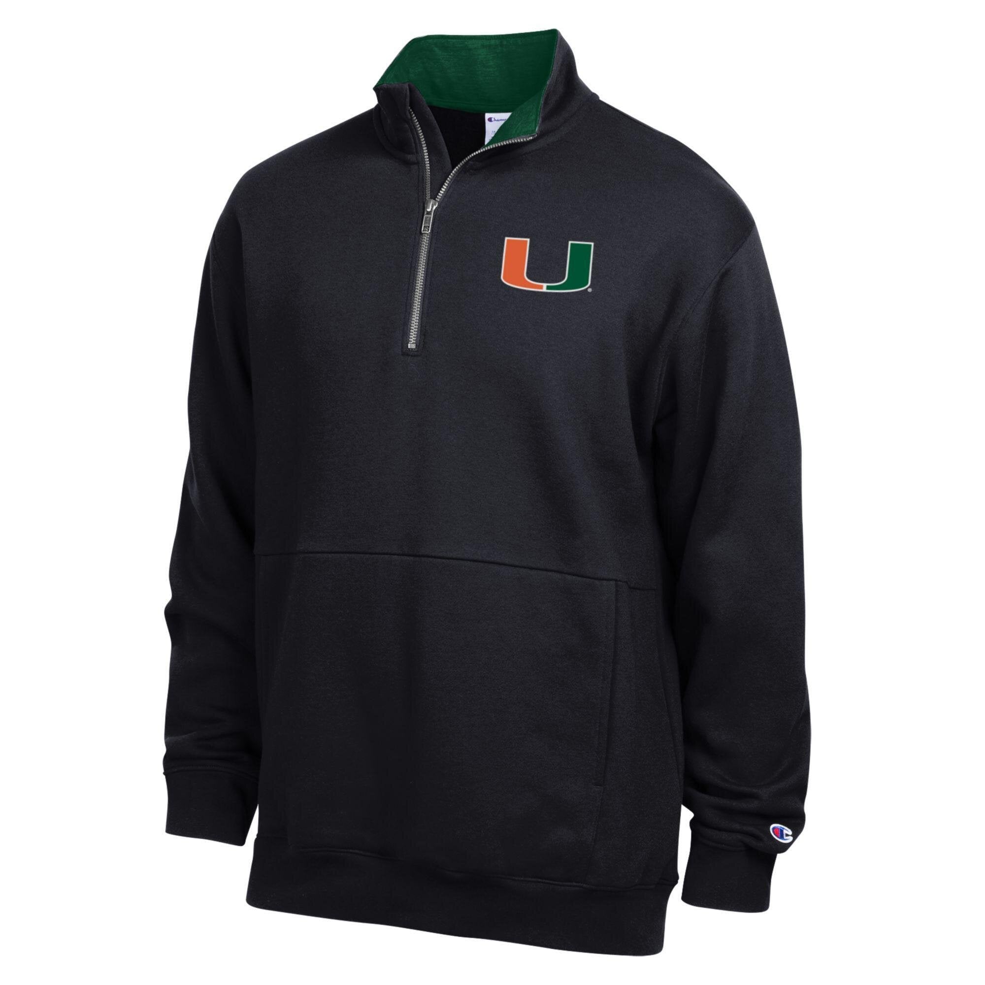 Men's Champion Miami Hurricanes Fleece Quarter-Zip Pullover