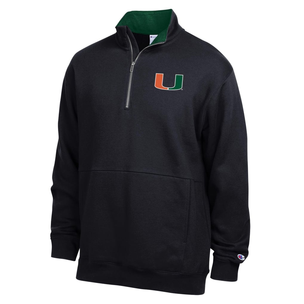 Miami Hurricanes Champion Fleece Quarter-Zip Pullover - Black