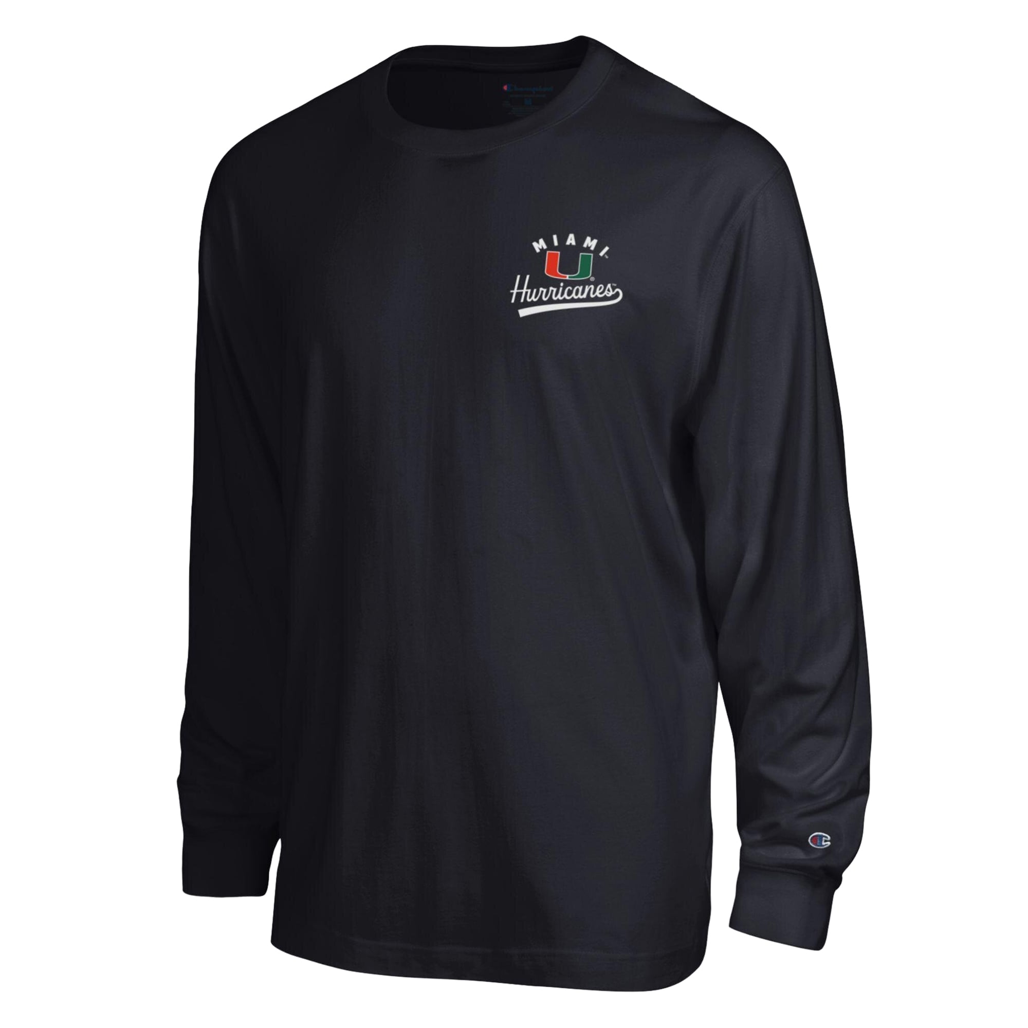 Men's Champion  Black Miami Hurricanes Laminated All-Star Long Sleeve T-Shirt