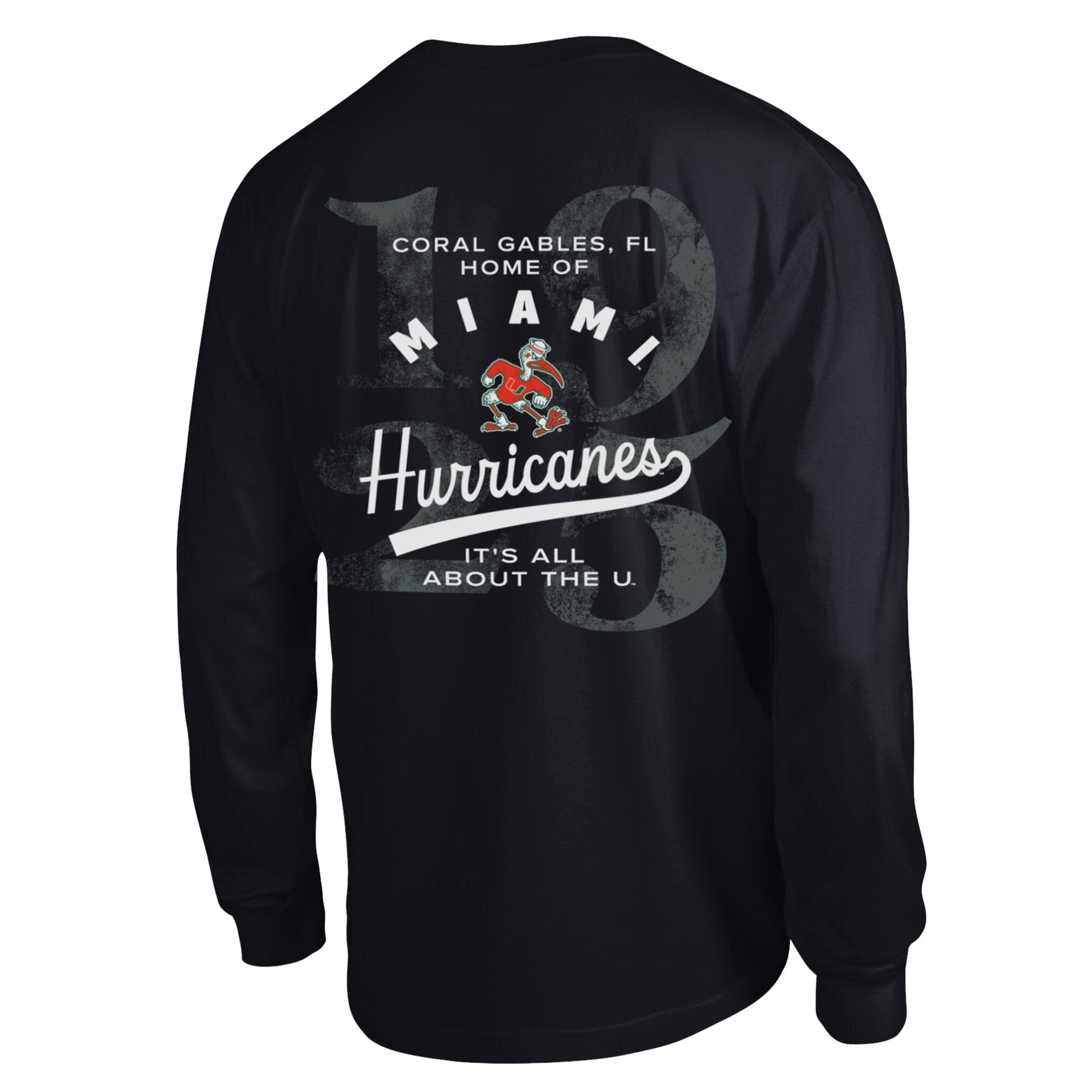 Men's Champion  Black Miami Hurricanes Laminated All-Star Long Sleeve T-Shirt