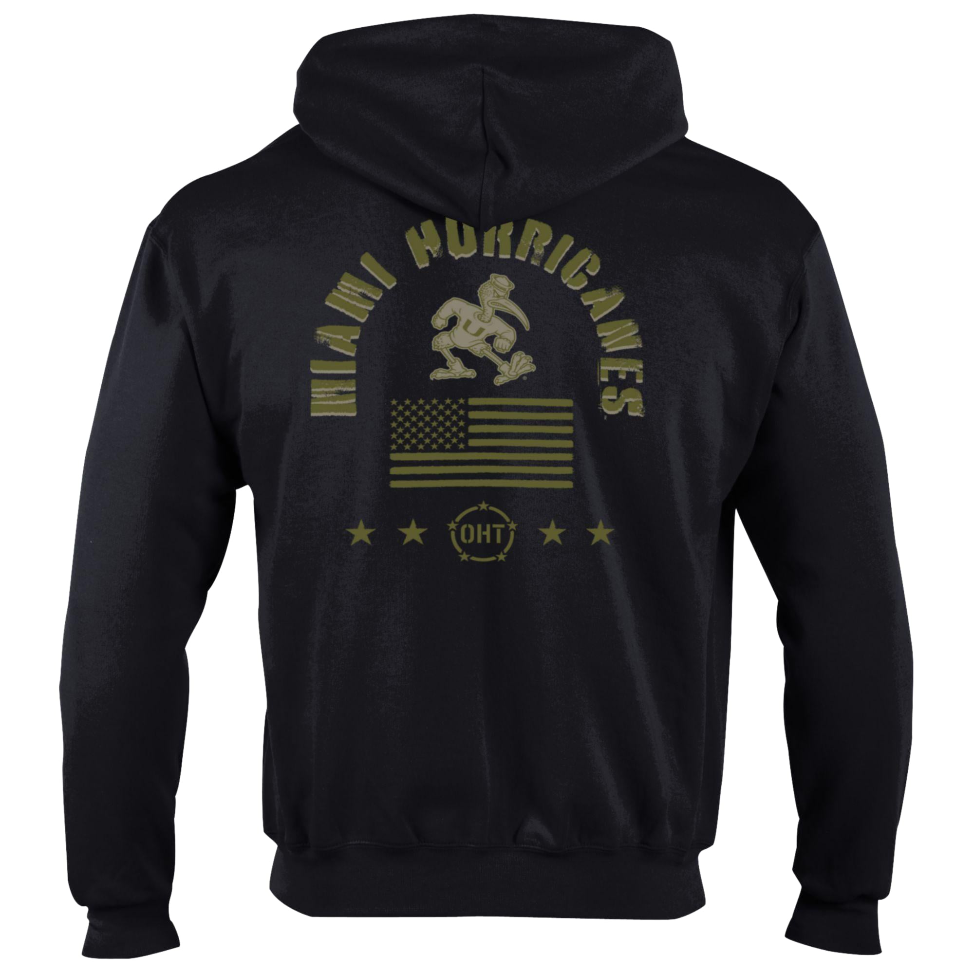 Sweat à capuche zippé Champion noir Miami Hurricanes Operation Hat Trick Flag en polaire Powerblend pour homme