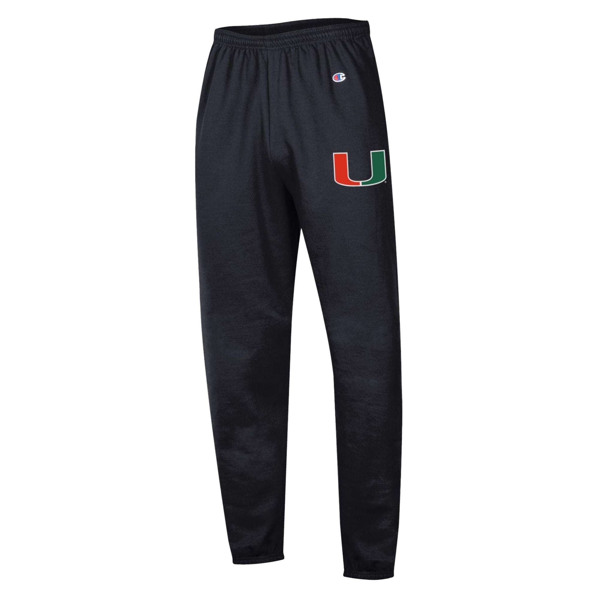 Men's Champion  Black Miami Hurricanes Powerblend Banded Fleece Sweatpants