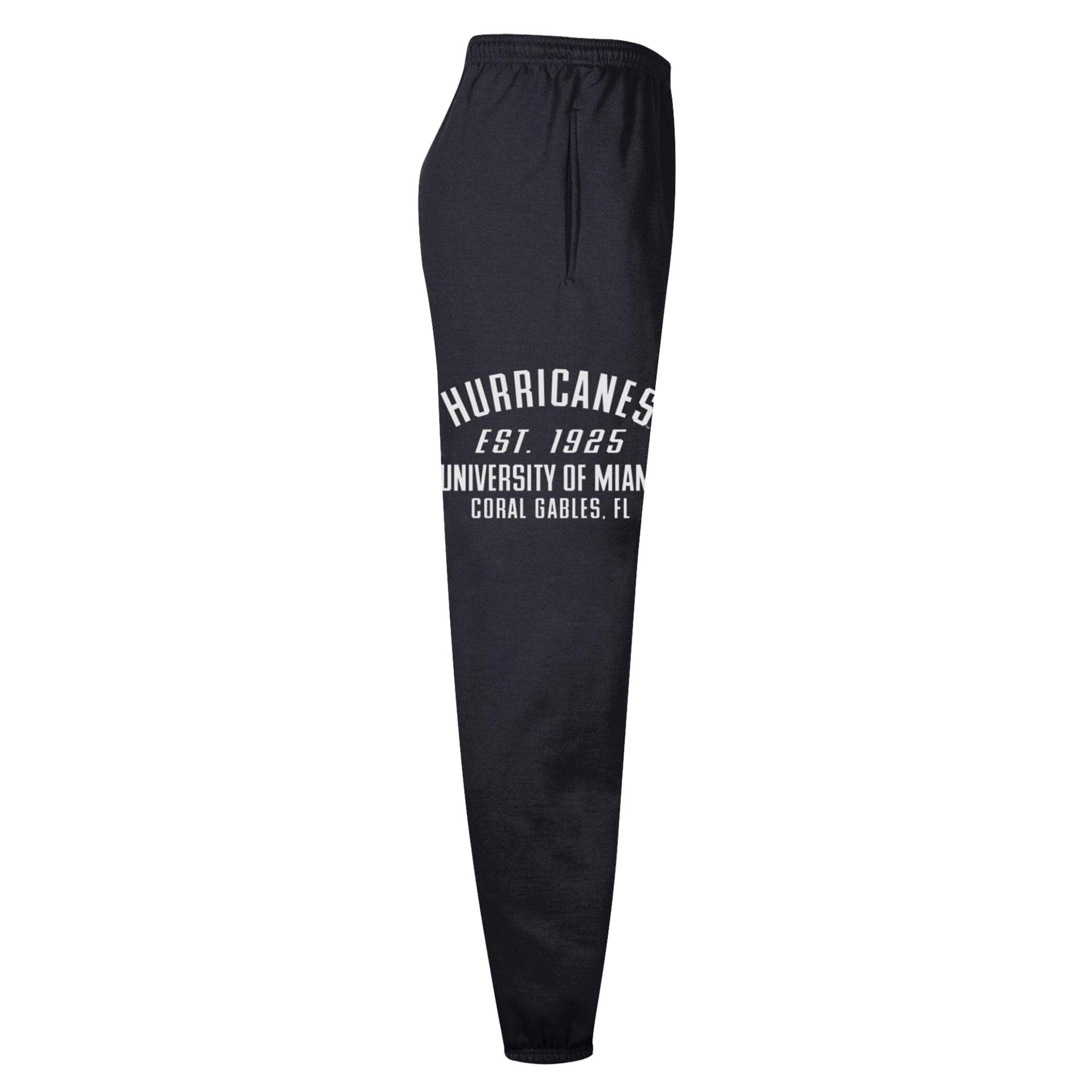 Men's Champion  Black Miami Hurricanes Powerblend Banded Fleece Sweatpants