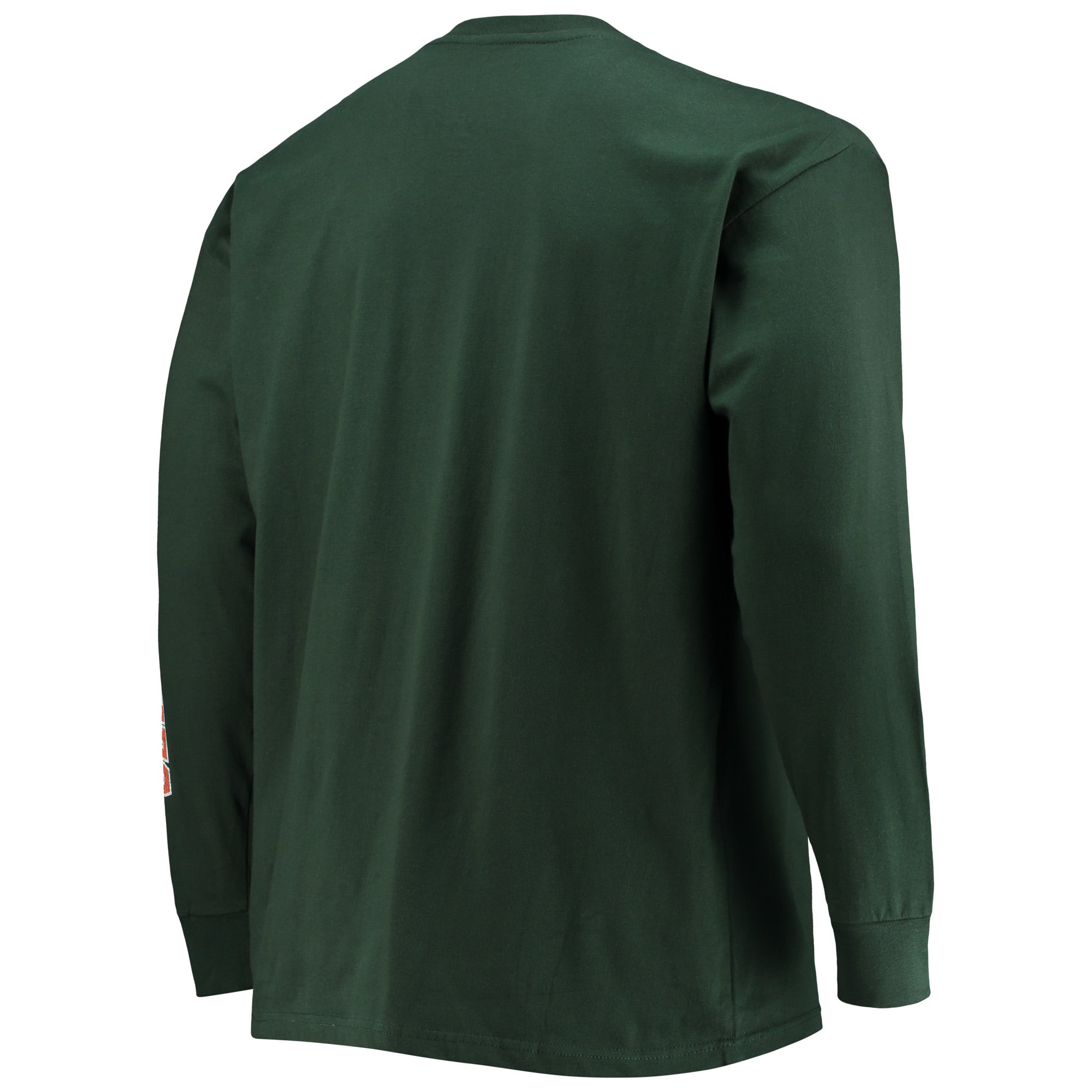 T-shirt à manches longues Champion vert Miami Hurricanes pour homme, grandes tailles, logo en arc sur le dessus