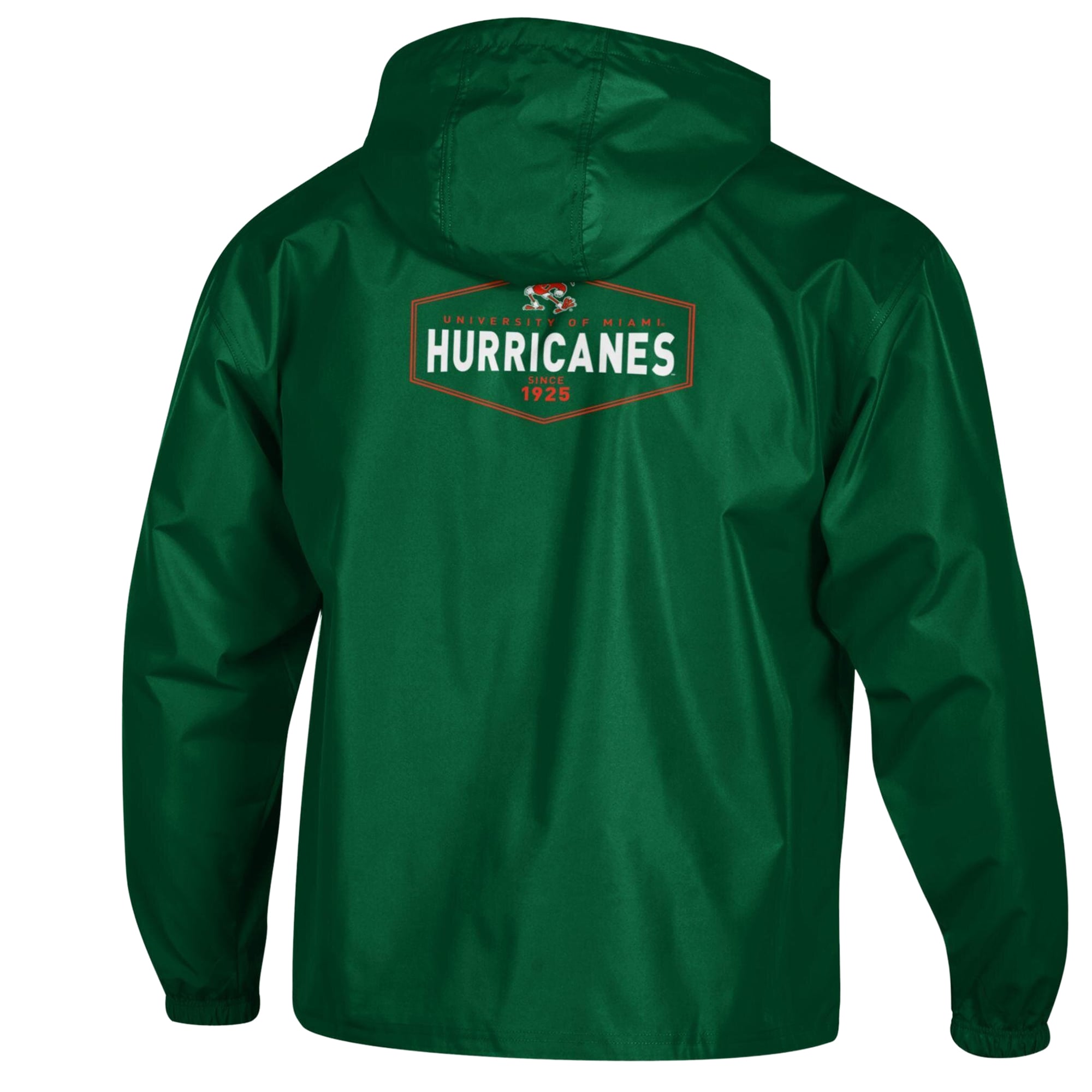 Men's Champion Green Miami Hurricanes Delay Packable Half-Zip Jacket