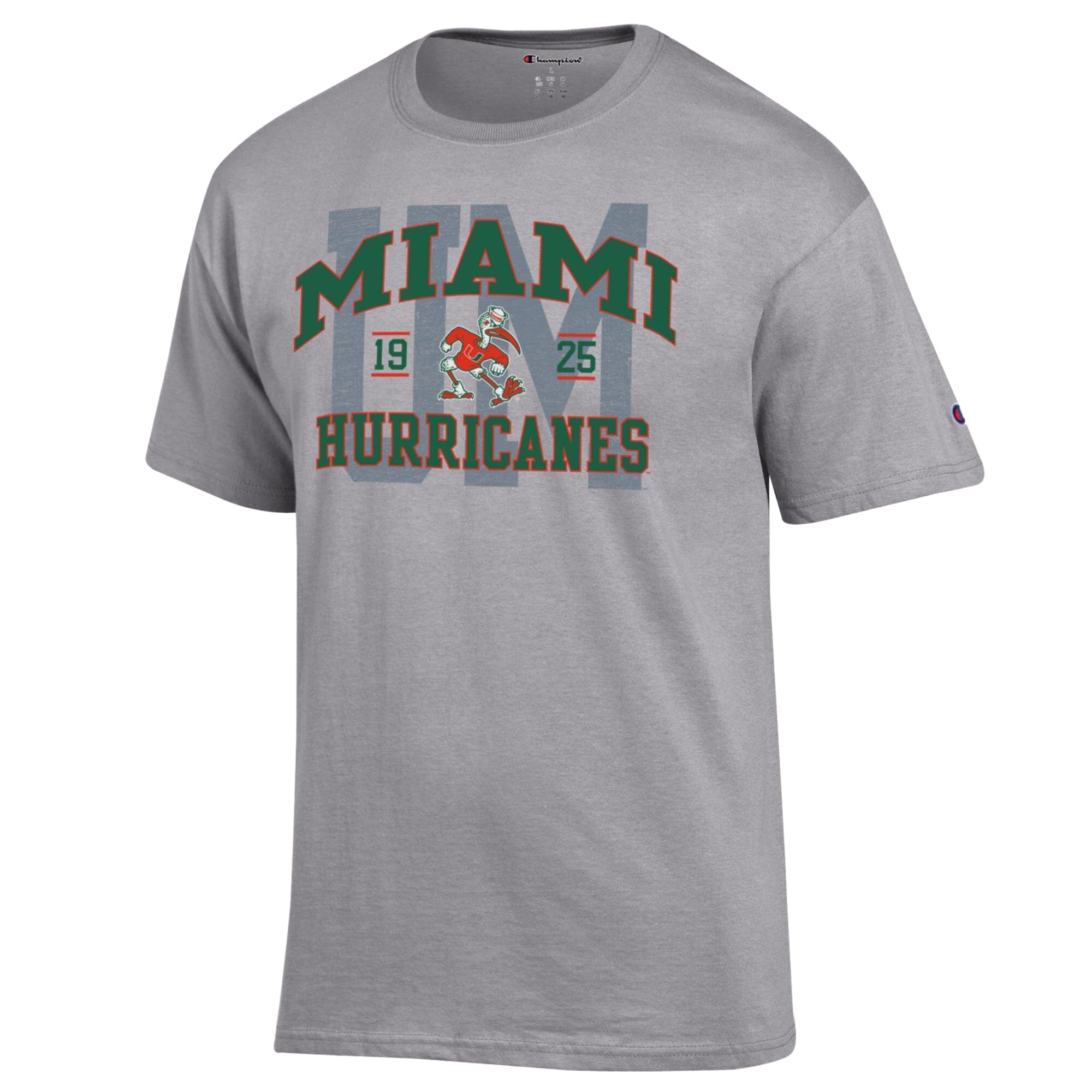 Men's Champion Heather Gray Miami Hurricanes Varsity T-Shirt