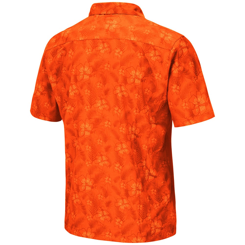 Men's Colosseum Orange Miami Hurricanes Molokai Camp Button-Up Shirt