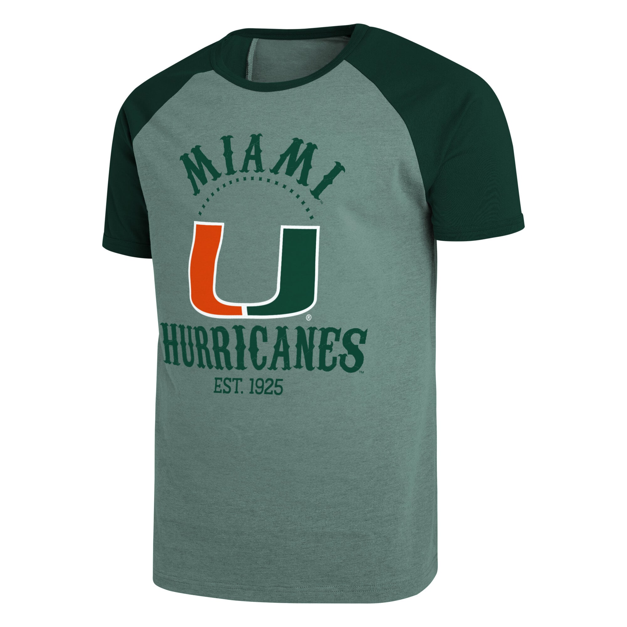 T-shirt raglan vert Miami Hurricanes de la collection Darius Rucker pour homme par Fanatics