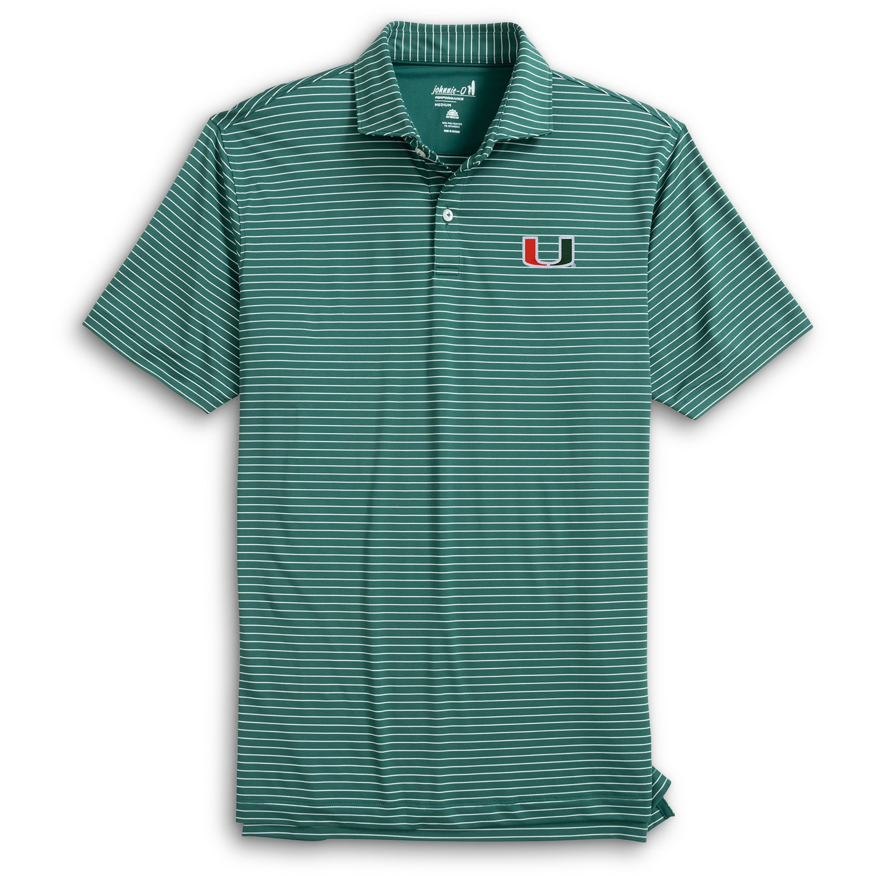 Polo rayé Beau vert Miami Hurricanes de johnnie-O pour homme