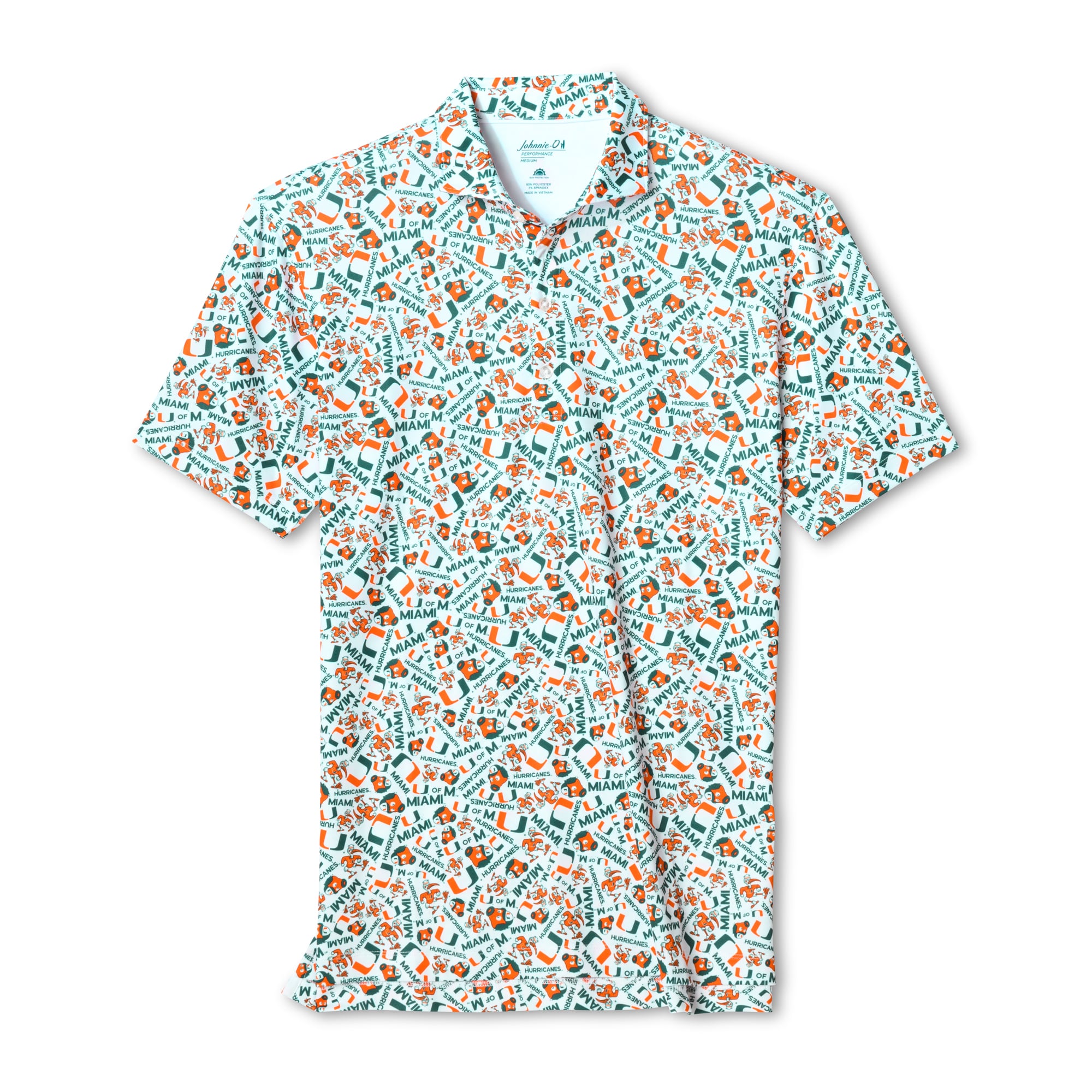 Polo Galvin blanc johnnie-O pour homme, Miami Hurricanes