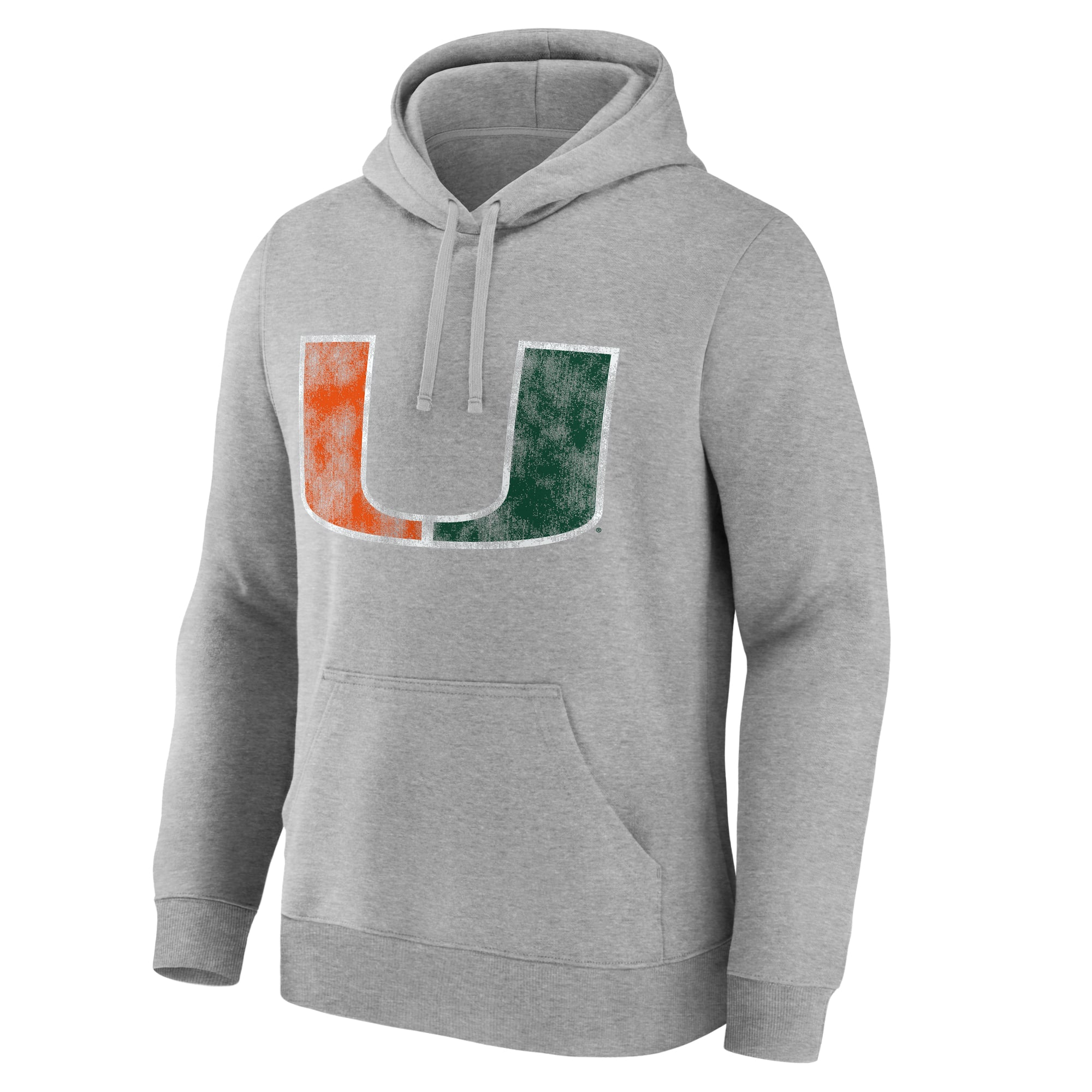 Sweat à capuche en polaire gris chiné pour homme avec logo principal des Miami Hurricanes