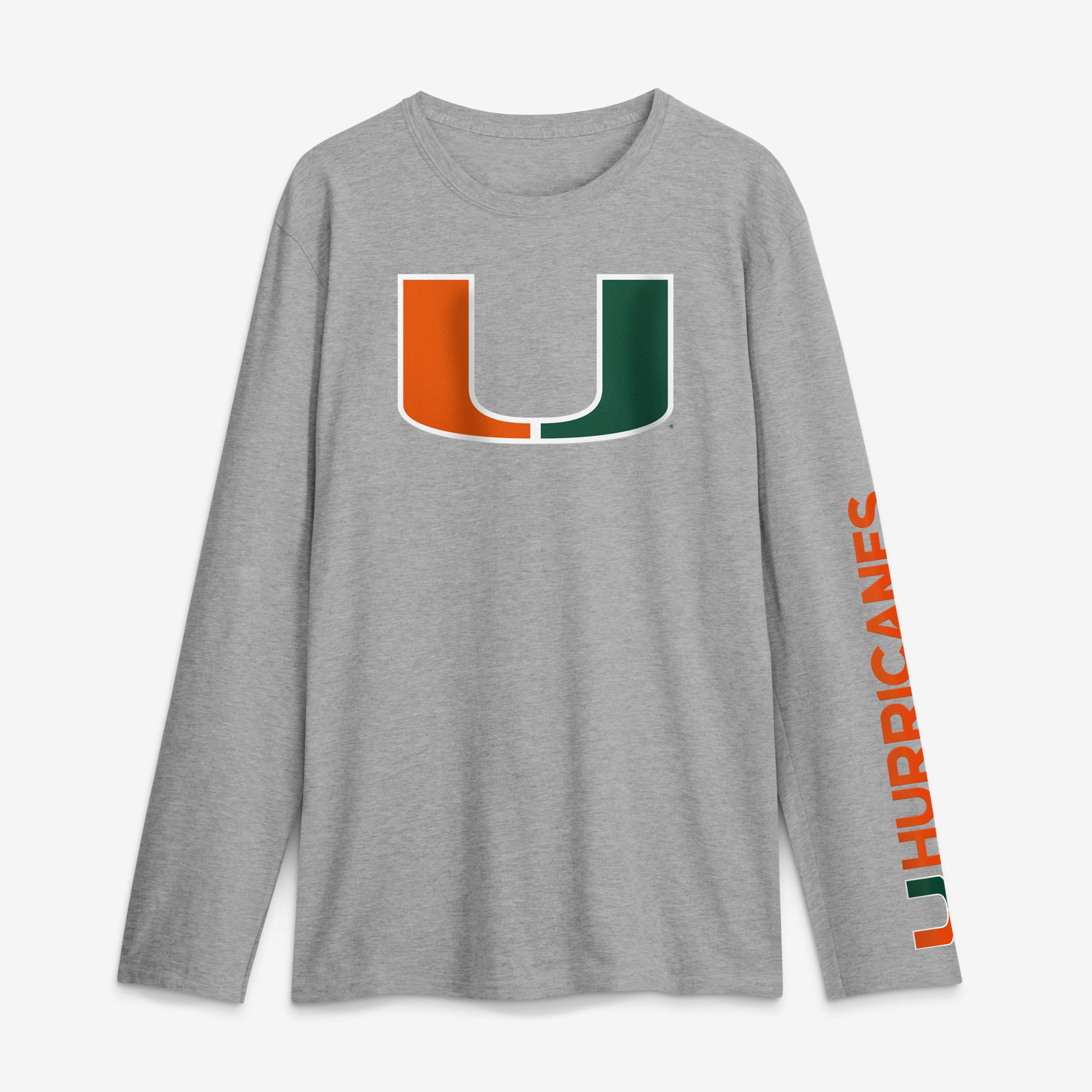 T-shirt à manches longues blanc logo Miami Hurricanes pour homme