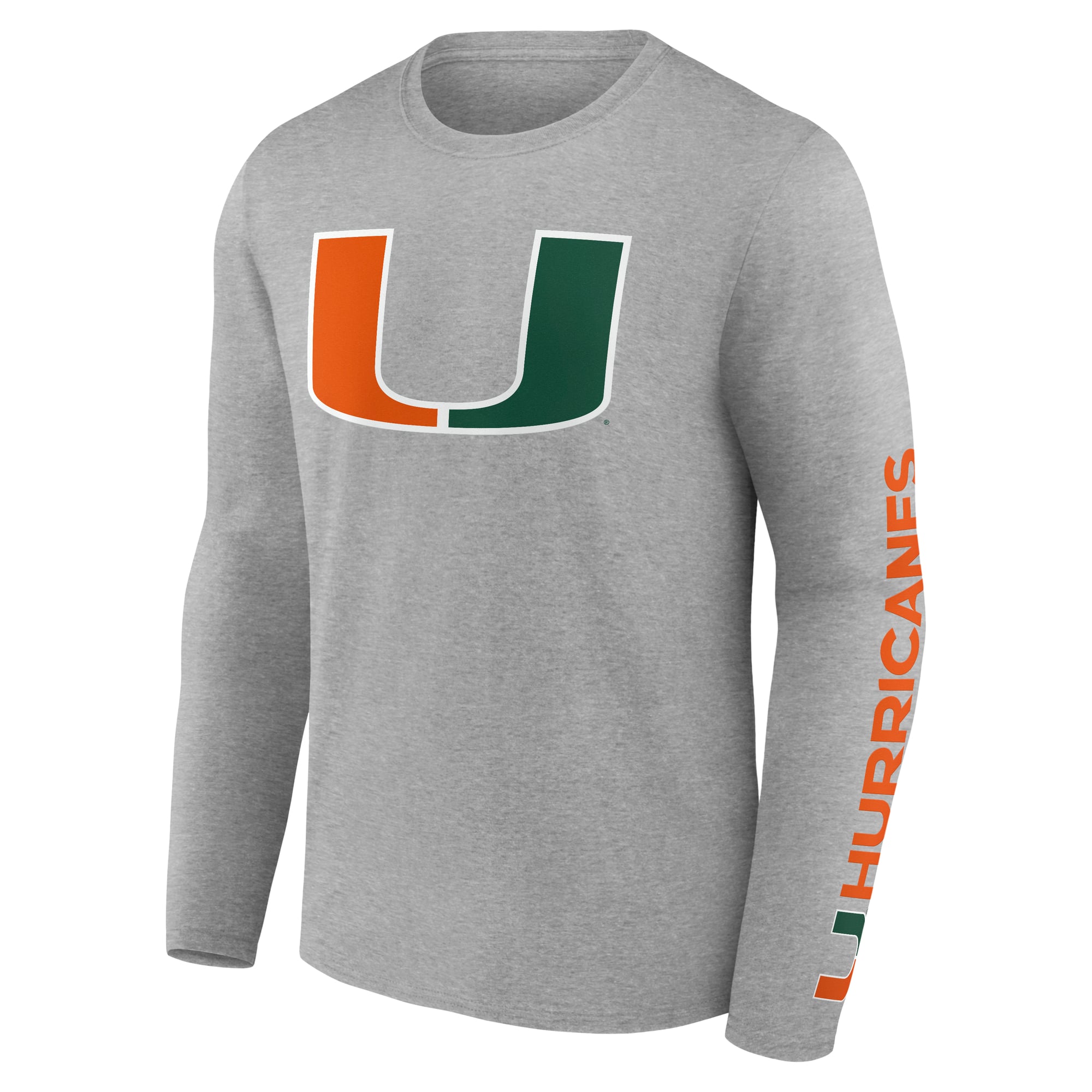 T-shirt à manches longues blanc logo Miami Hurricanes pour homme