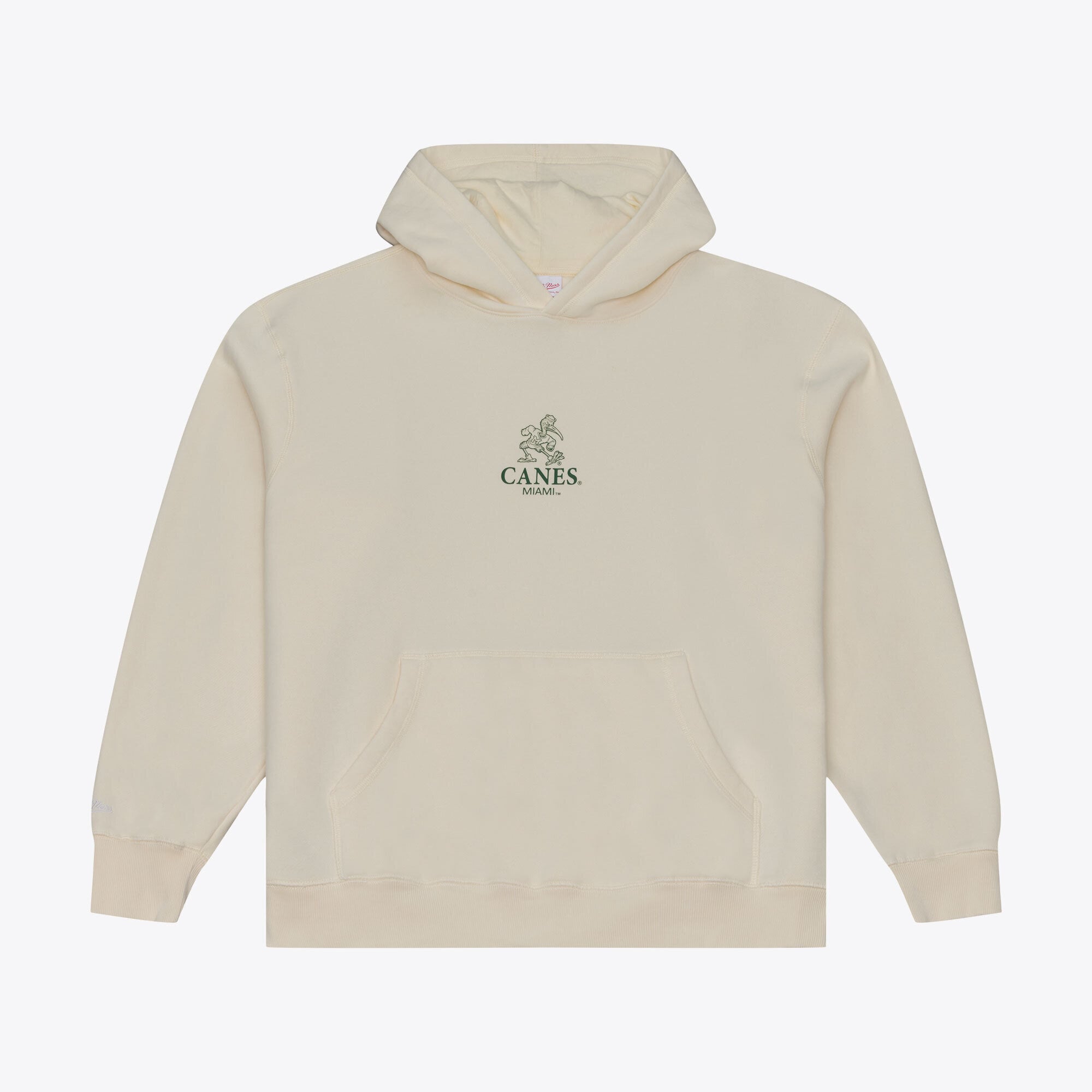 Sweat à capuche en polaire Mitchell & Ness crème Miami Hurricanes Core Icon pour homme
