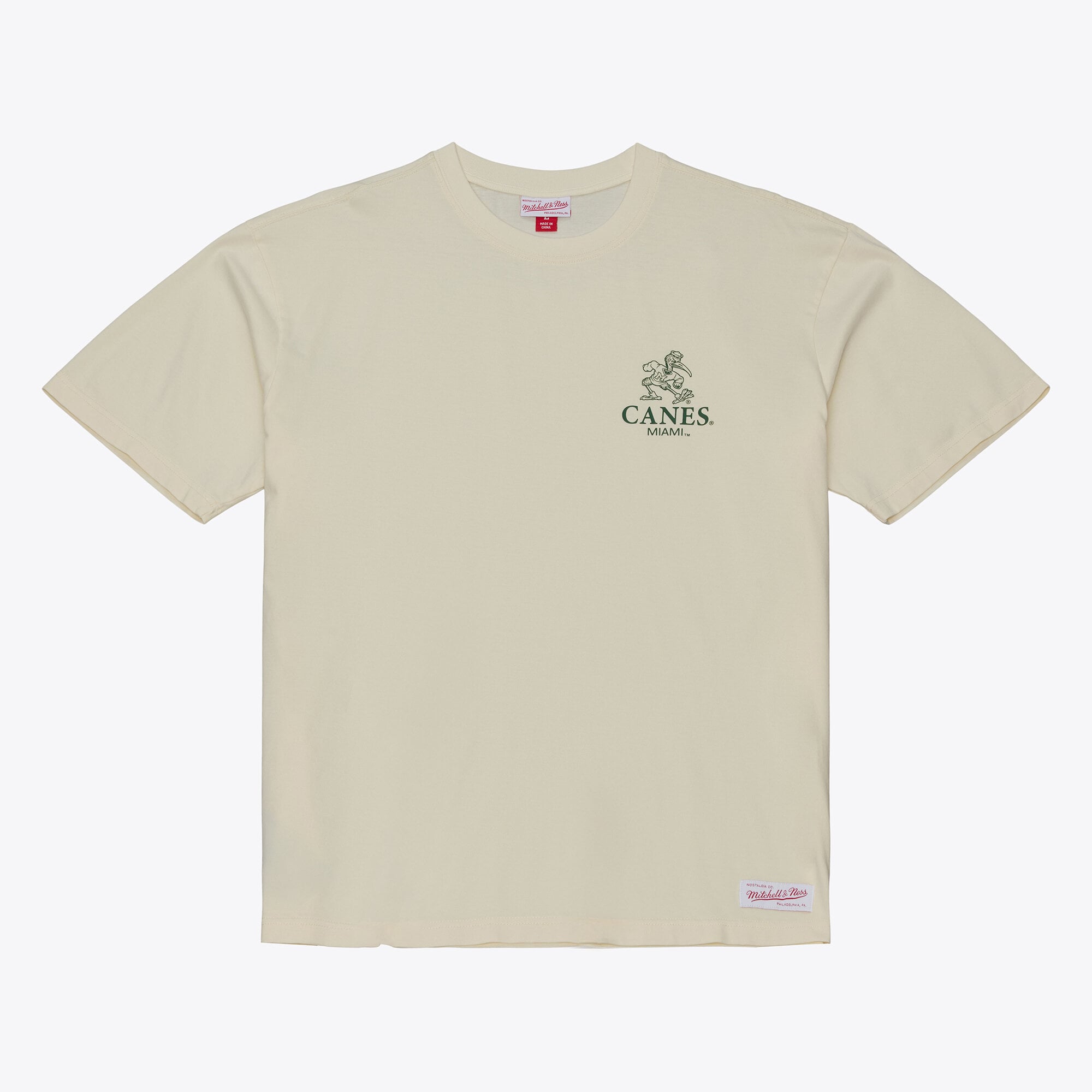 T-shirt Mitchell & Ness crème Miami Hurricanes Core Icon pour homme