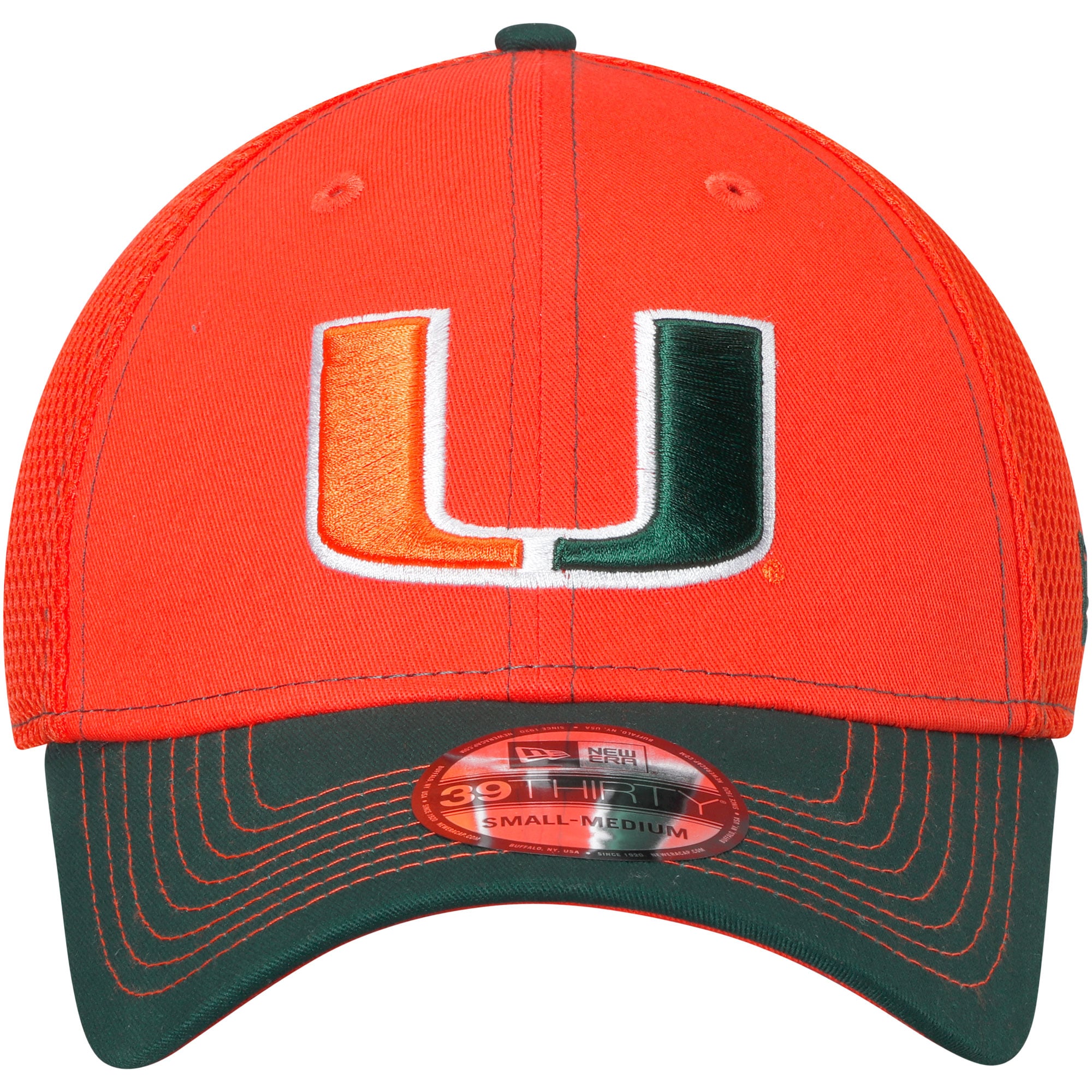 Men's New Era Orange/Green Miami Hurricanes 2-Tone Neo 39THIRTY