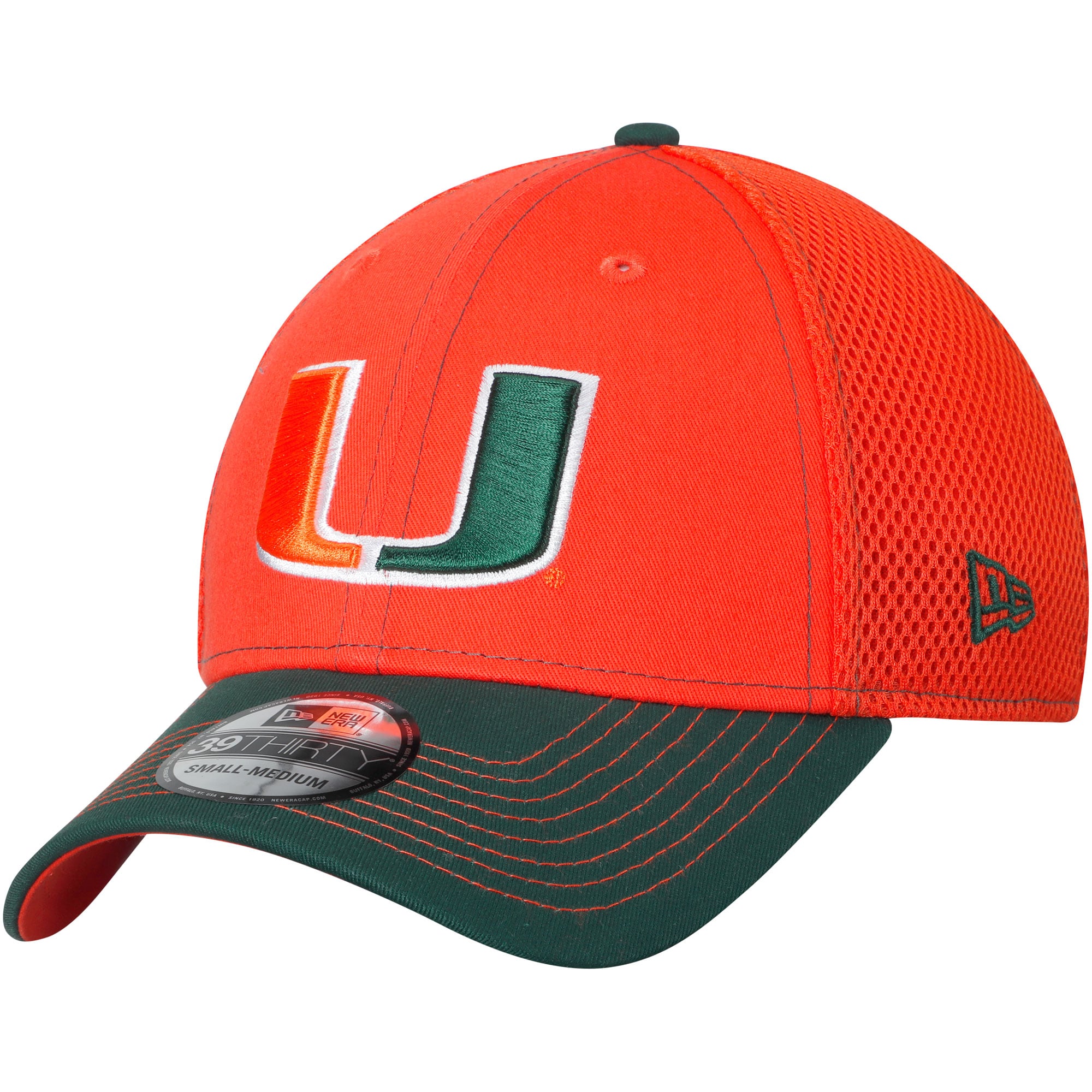 Men's New Era Orange/Green Miami Hurricanes 2-Tone Neo 39THIRTY