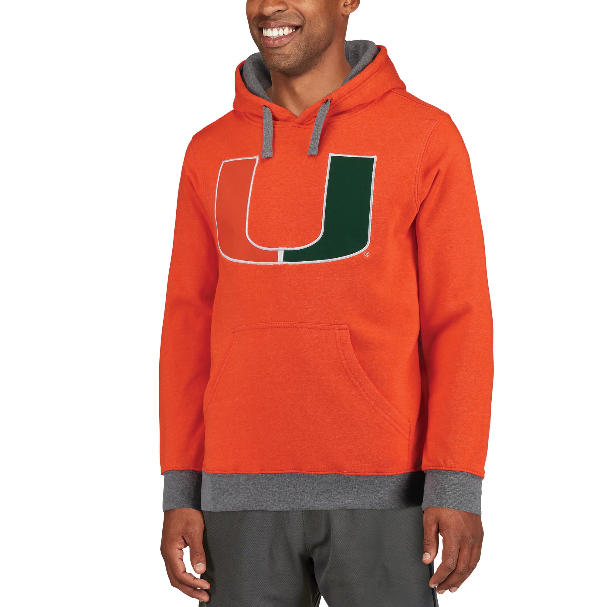 Men's Orange Miami Hurricanes Focus Pullover Hoodie