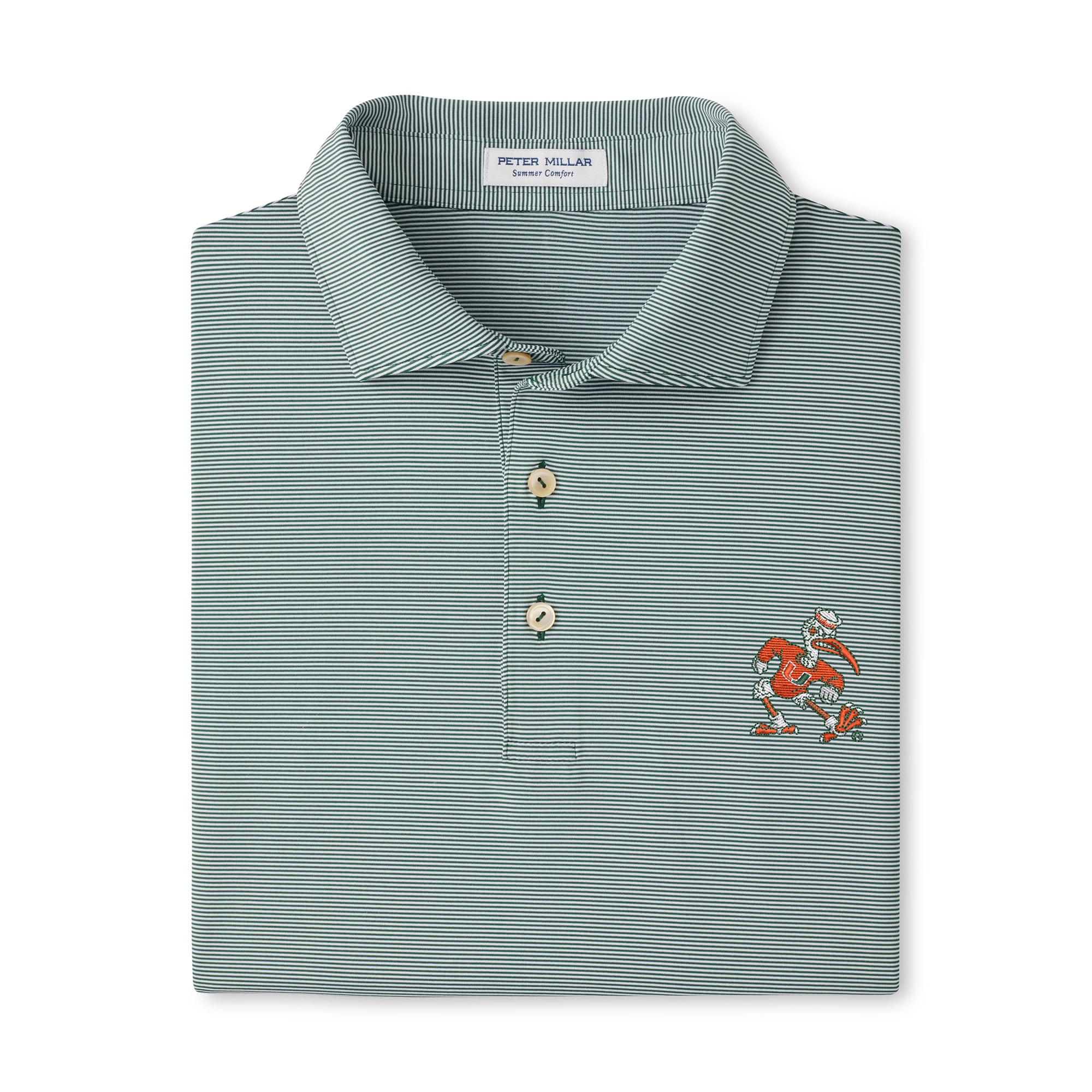 Polo de performance Peter Millar vert Miami Hurricanes Jubilee pour homme