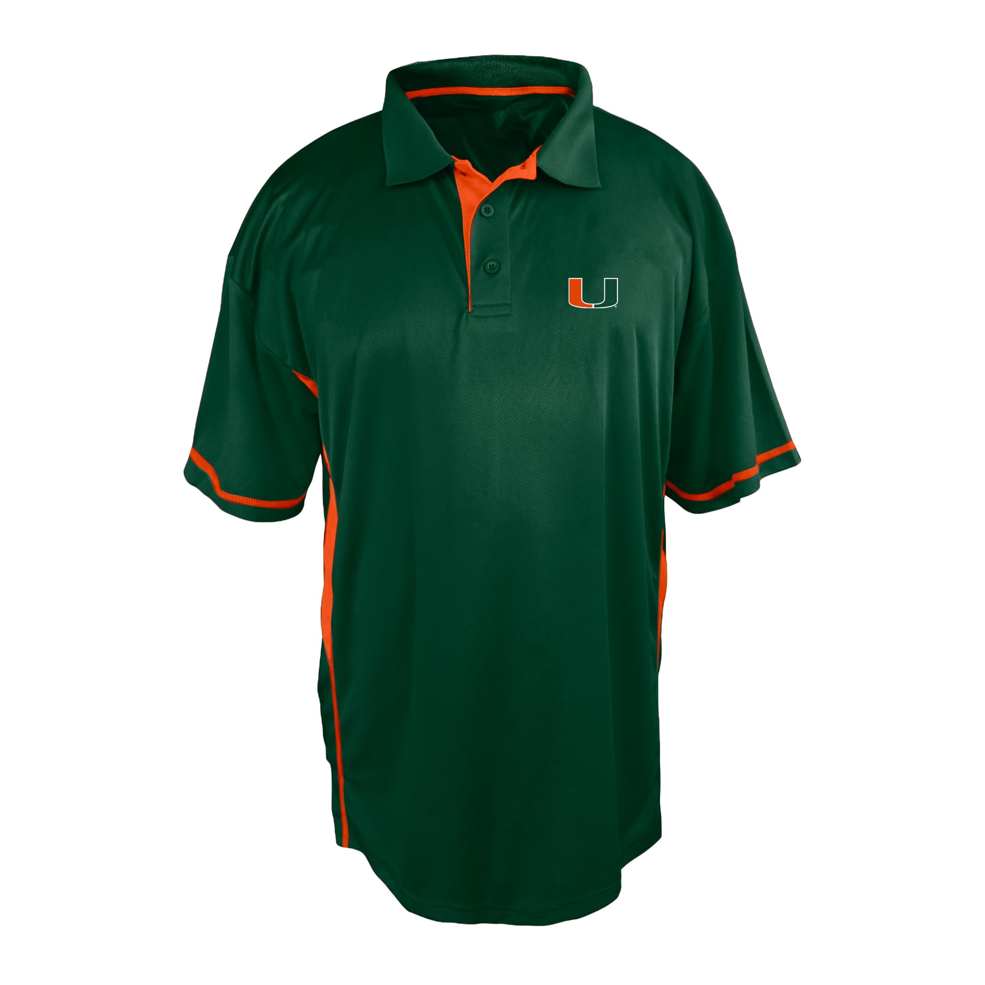 Polo à empiècements colorés vert Miami Hurricanes pour homme, grandes tailles