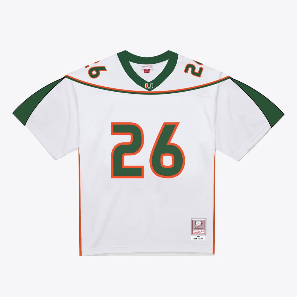 Men's Sean Taylor White Miami Hurricanes 2001 Legacy Jersey
