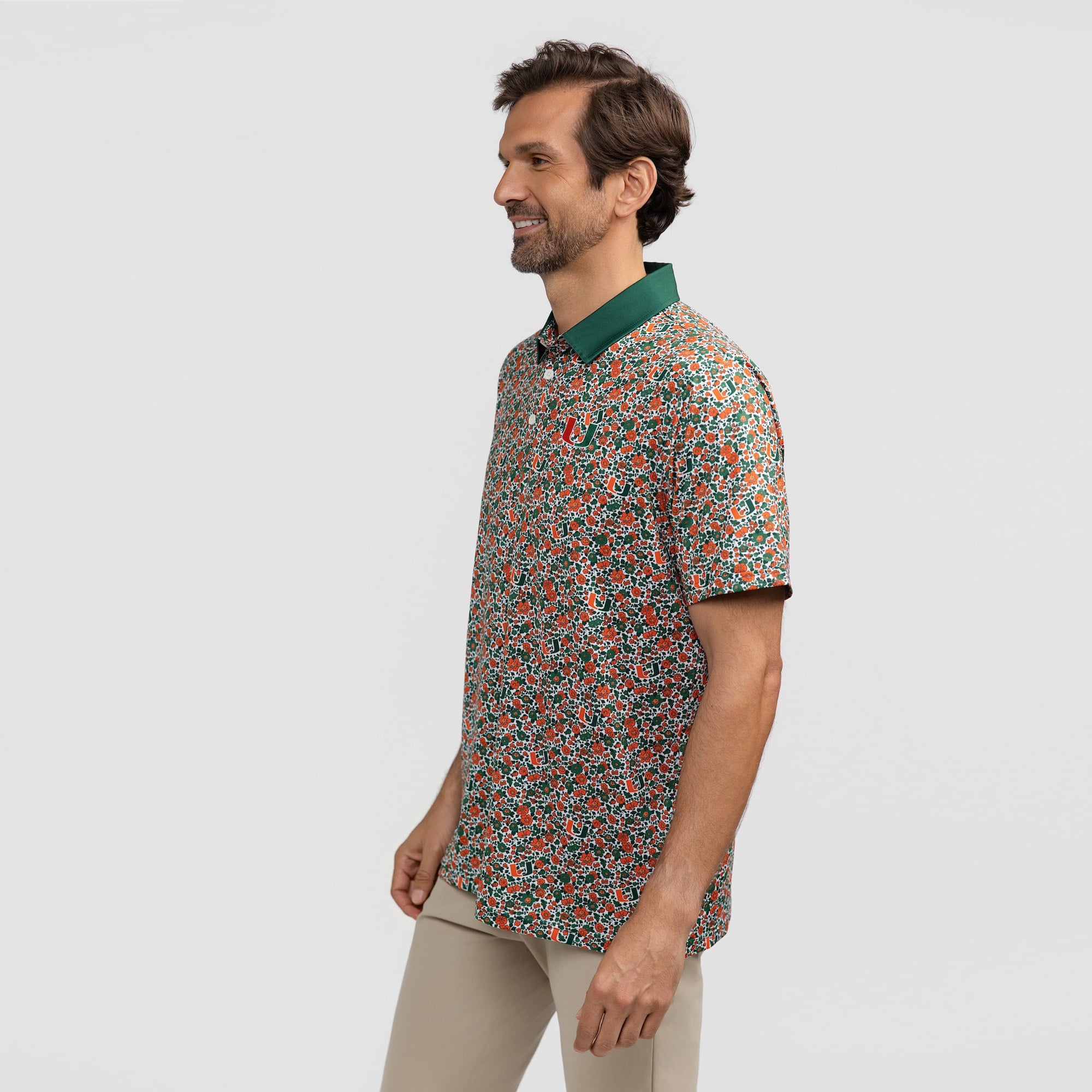 Polo Teddy vert Smith & Quinn Miami Hurricanes Poppies pour homme