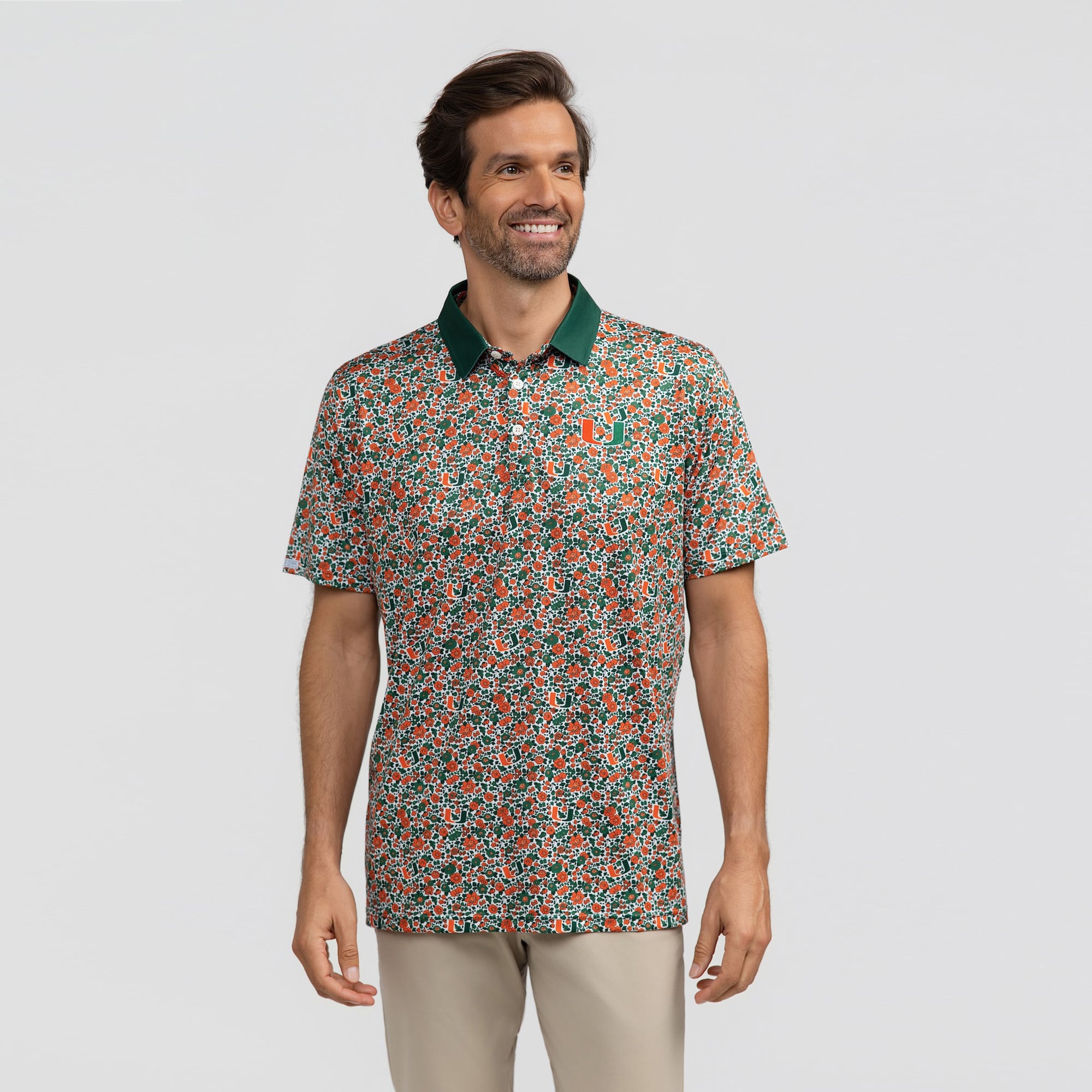 Polo Teddy vert Smith & Quinn Miami Hurricanes Poppies pour homme