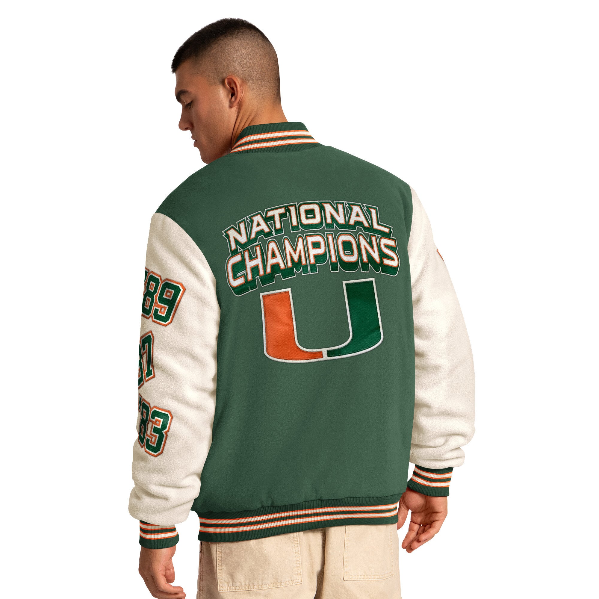 Veste commémorative Starter Green Miami Hurricanes Triple Crown pour homme, à boutons-pression.