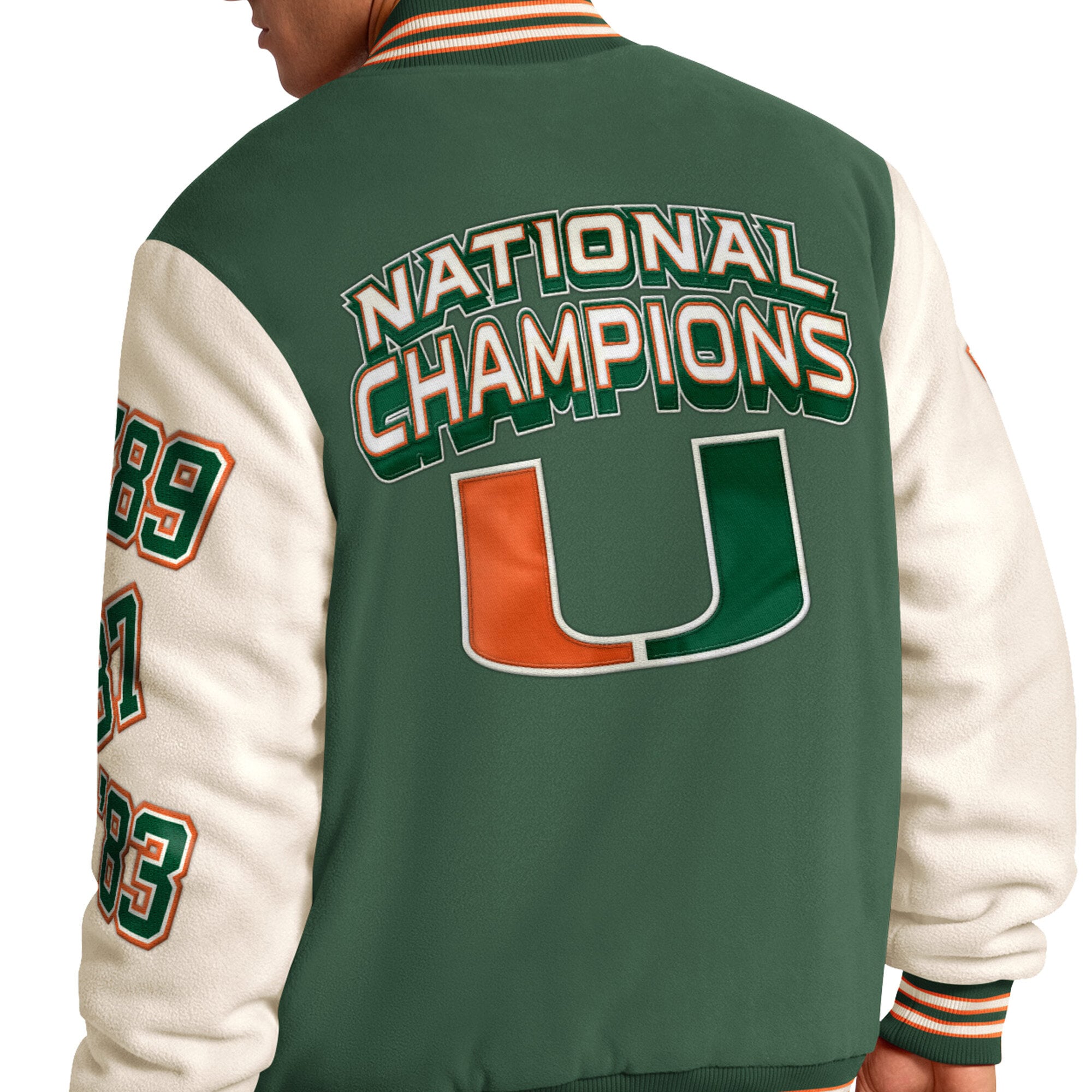 Veste commémorative Starter Green Miami Hurricanes Triple Crown pour homme, à boutons-pression.