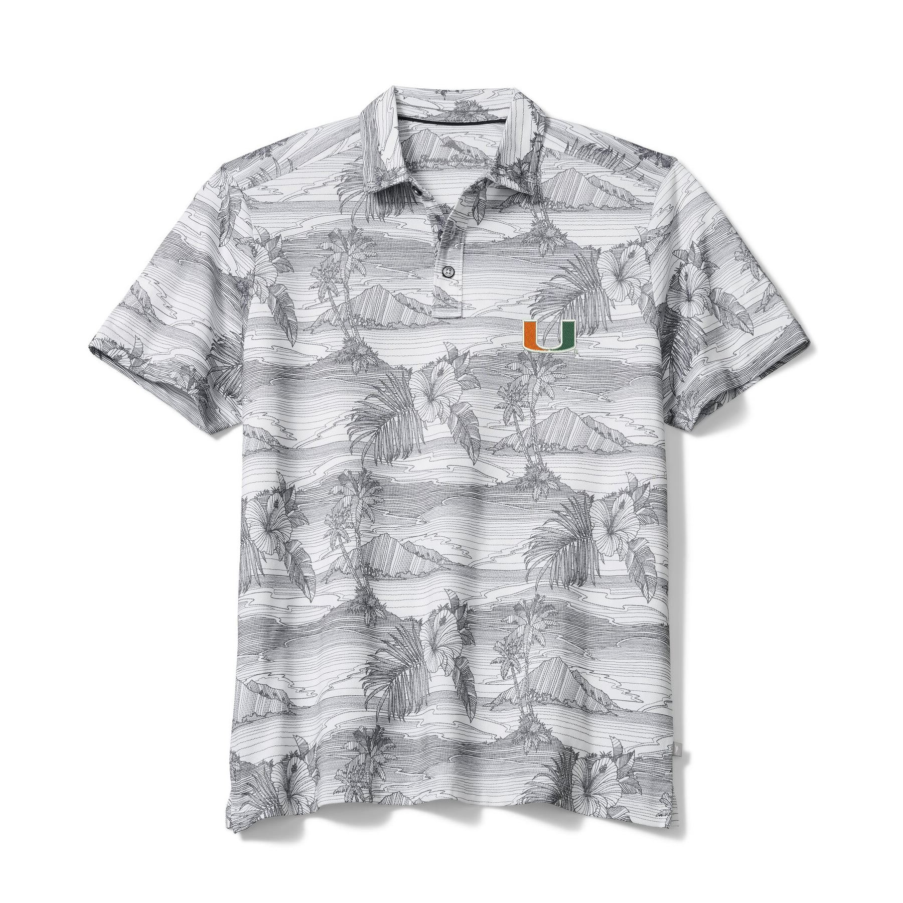 Men's Tommy Bahama Gray Miami Hurricanes Corsica Coast IslandZone Polo