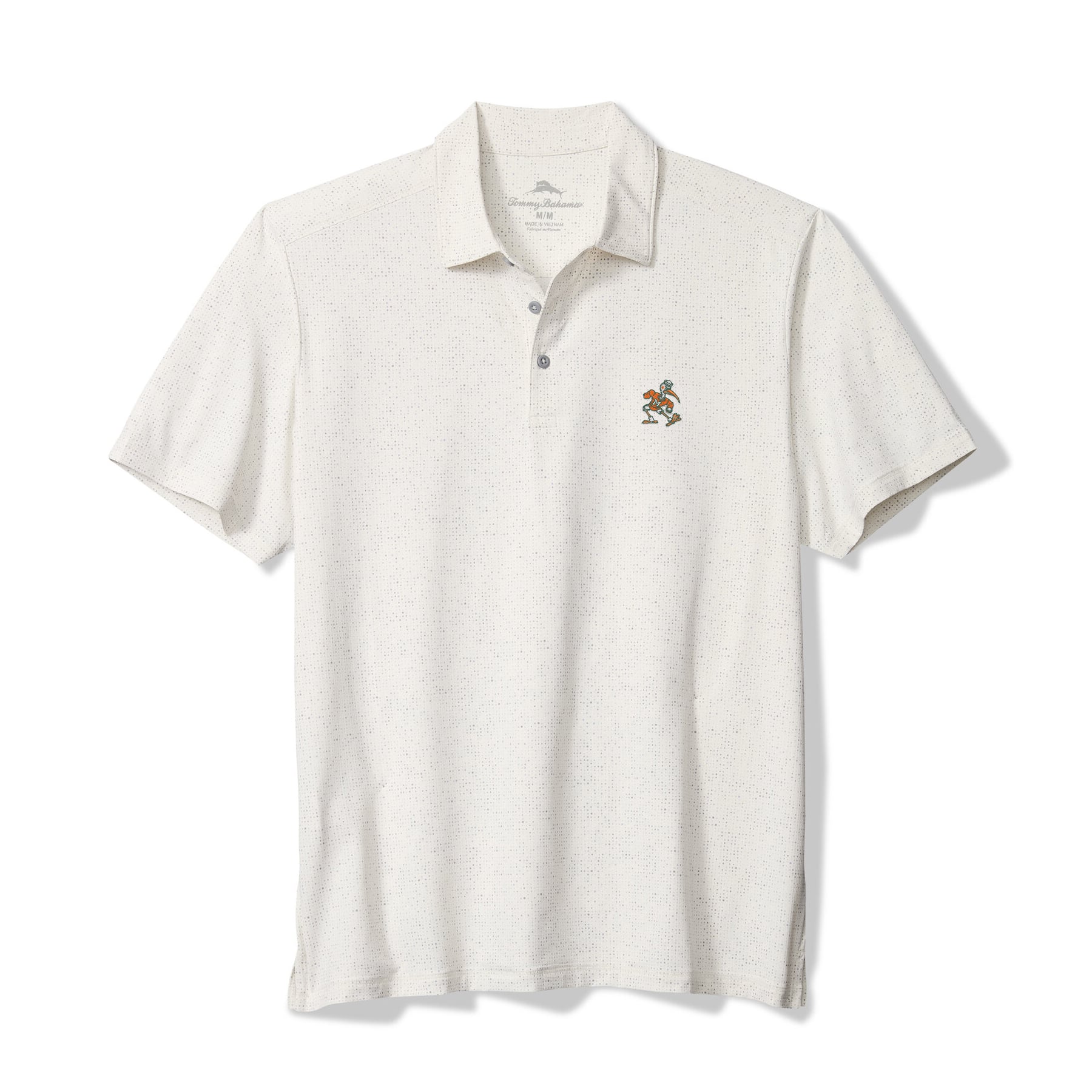 Men's Tommy Bahama White Miami Hurricanes Palm Dunes IslandZone Polo