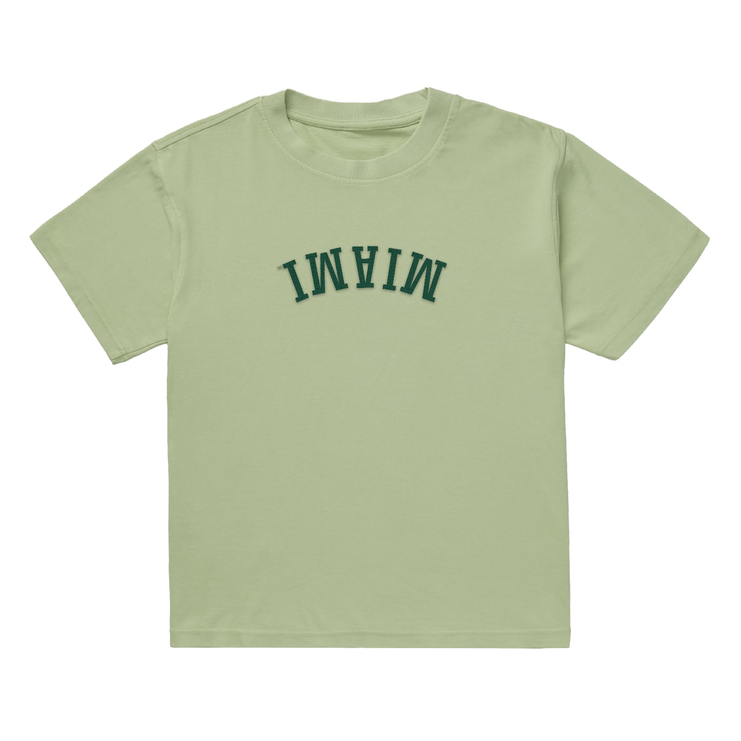 T-shirt vintage épais vert Miami Hurricanes brodé à l'envers pour homme, de la marque Uscape Apparel.